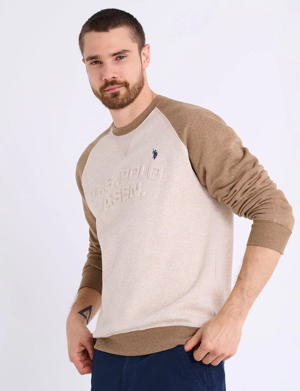 RAGLAN SLEEVE EMBOSSED FLEECE PULLOVER - Image 6