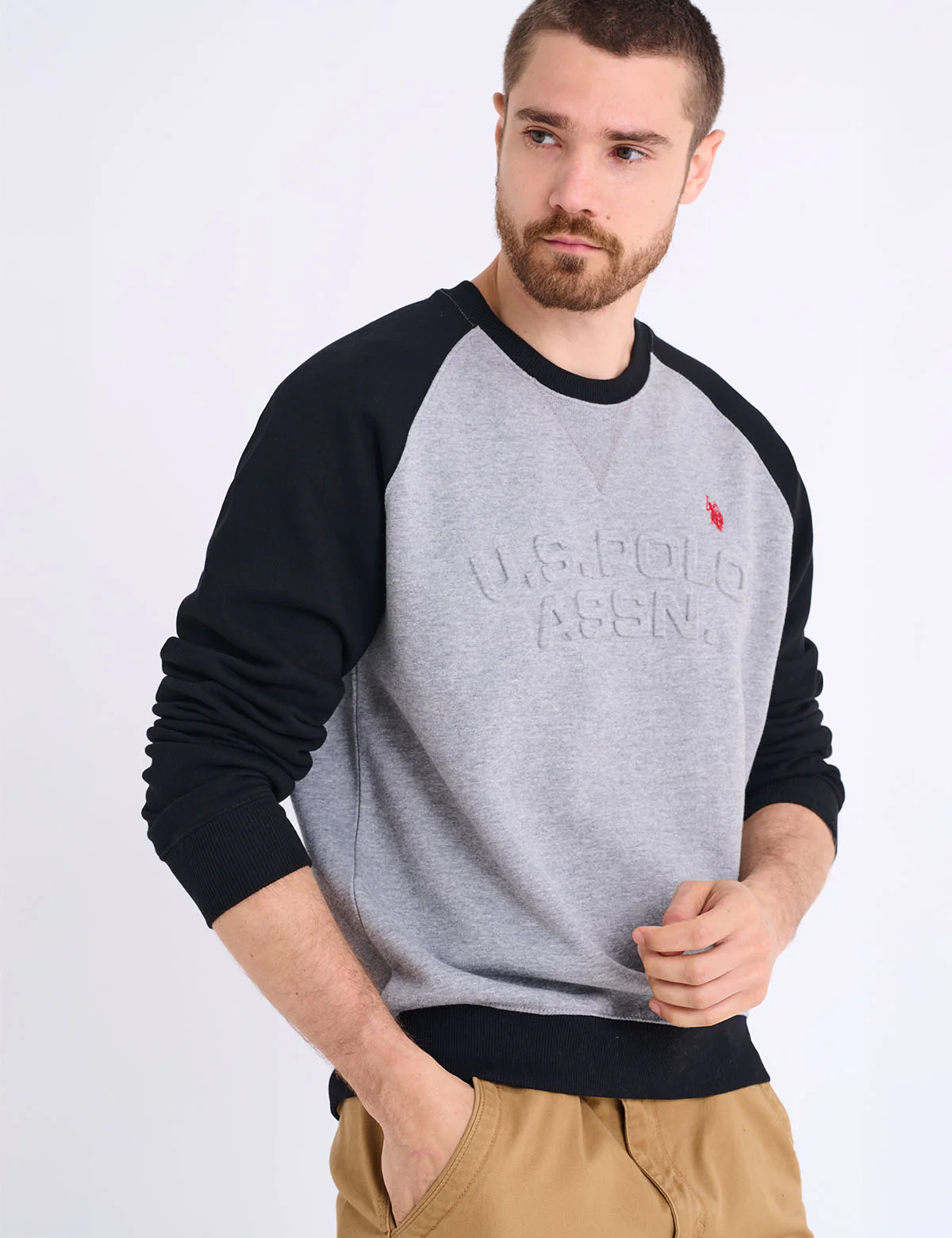 RAGLAN SLEEVE EMBOSSED FLEECE PULLOVER - Image 7