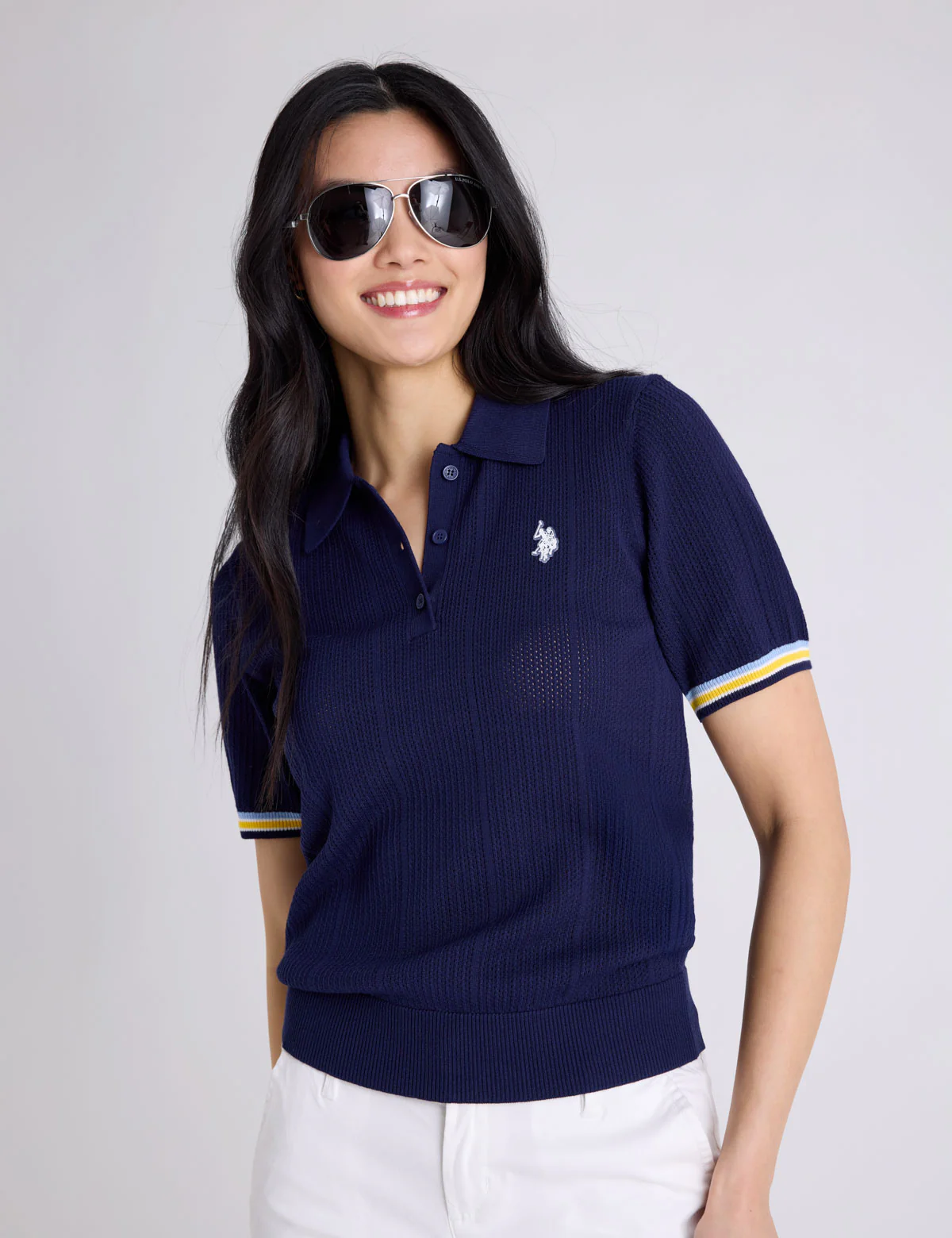 RELAXED SWEATER POLO SHIRT WITH RIBBED BAND - Image 7