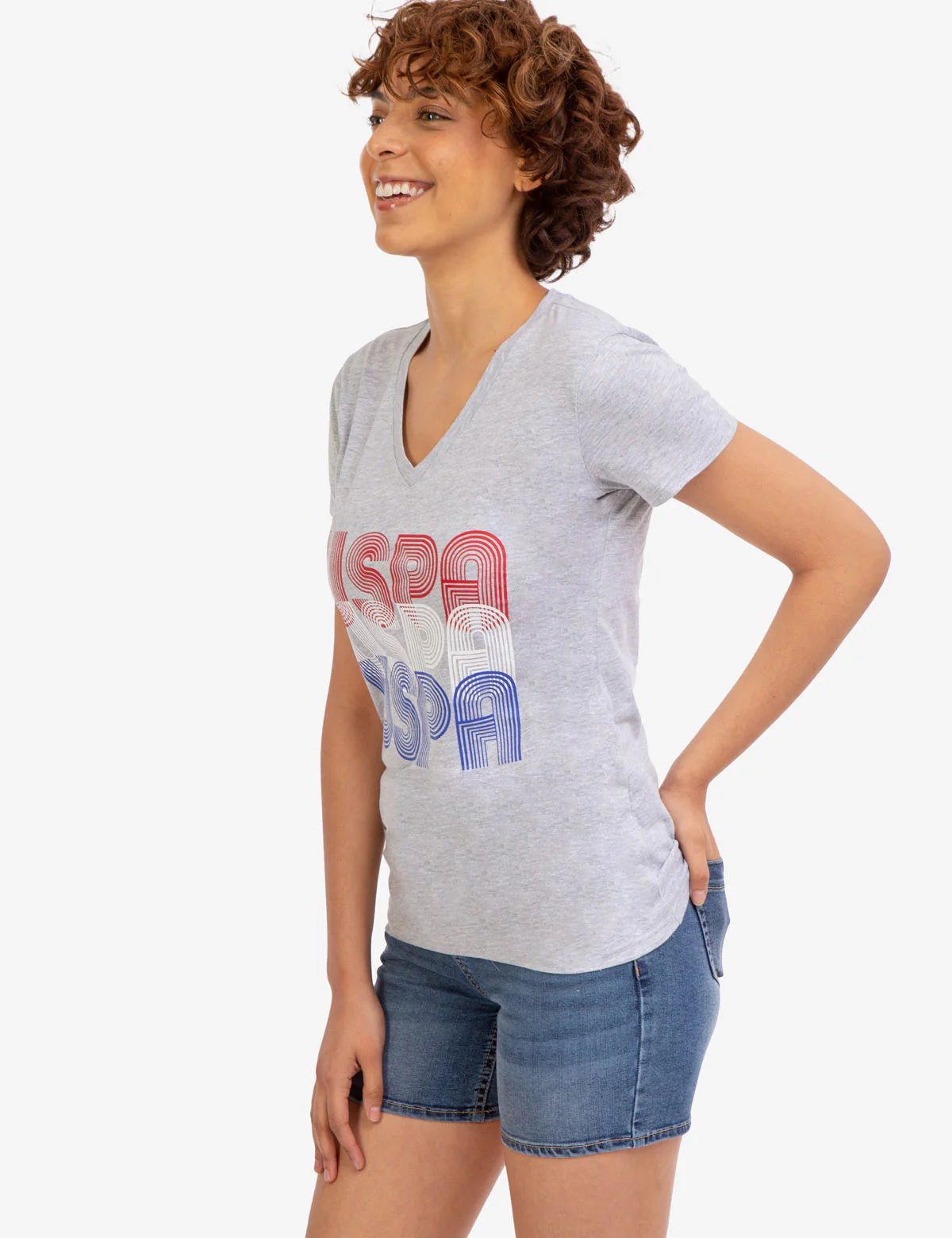RETRO USPA V-NECK T-SHIRT - Image 7