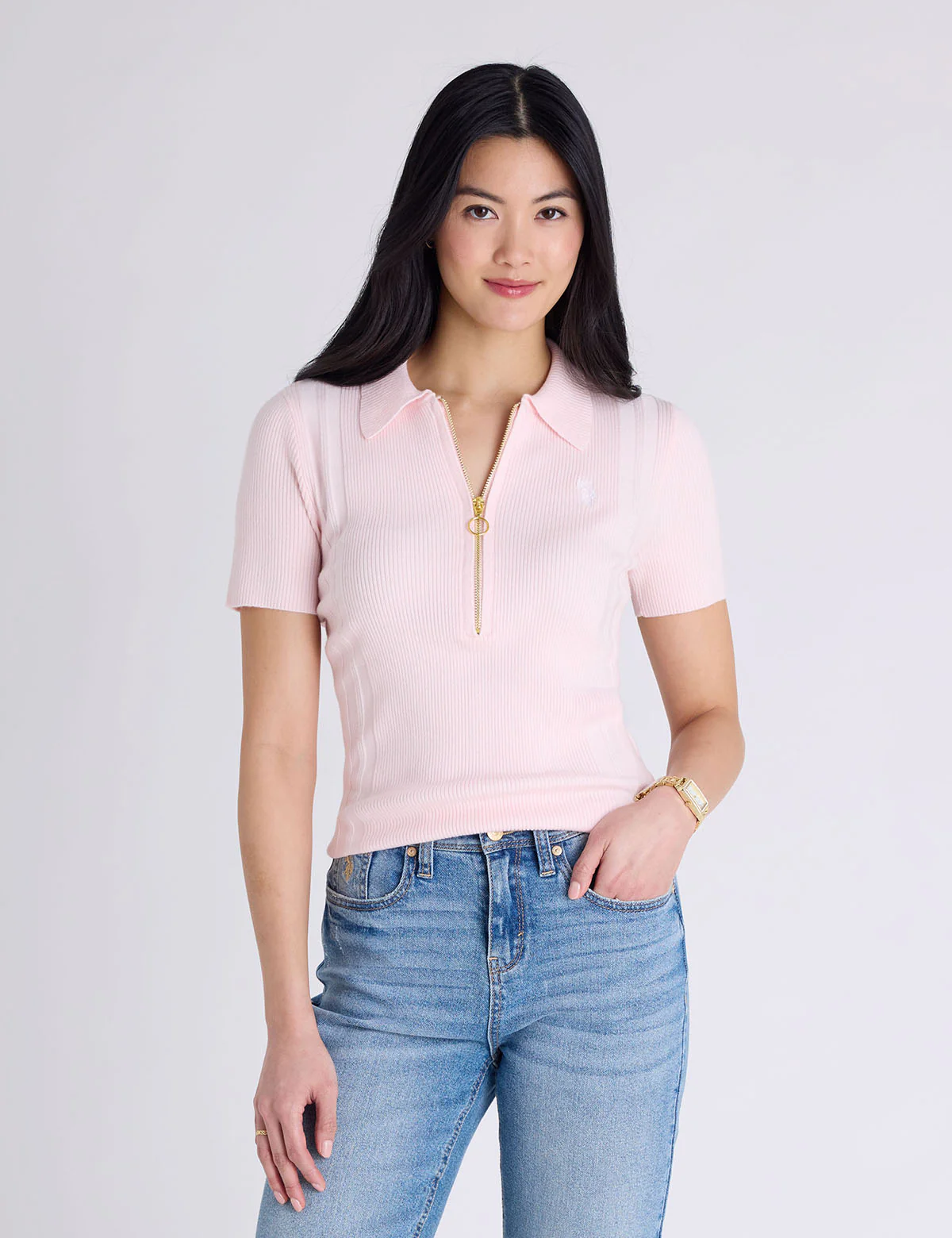 RIB ZIP SWEATER POLO SHIRT - Image 10
