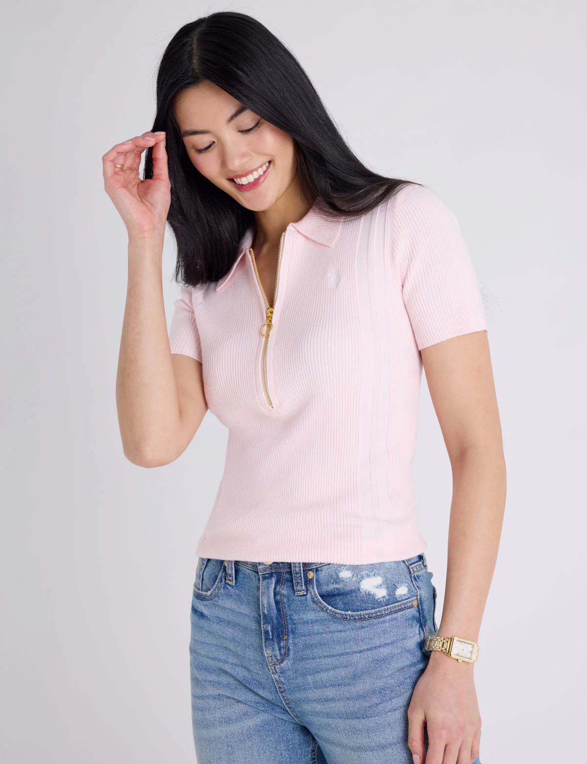 RIB ZIP SWEATER POLO SHIRT - Image 6
