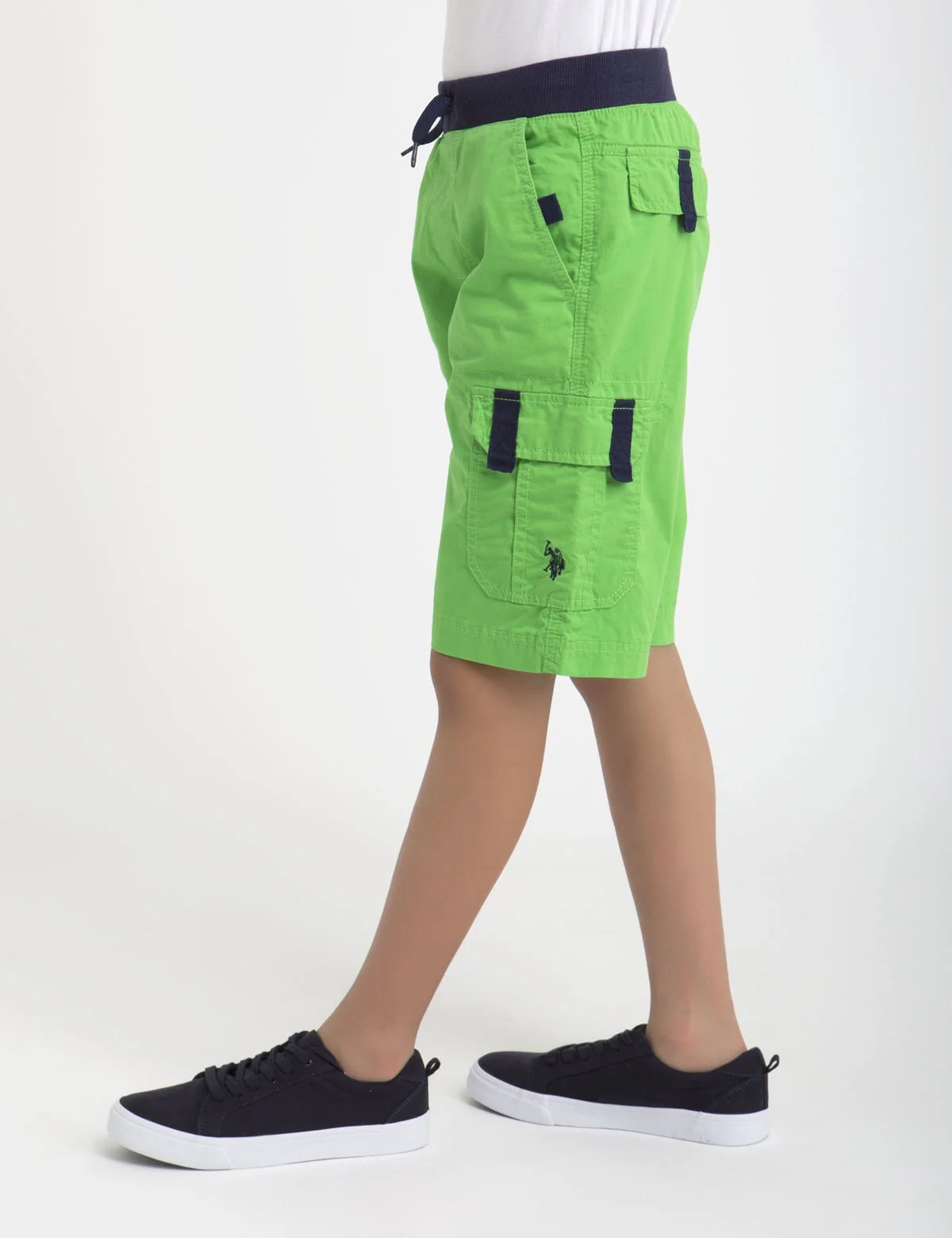 RIBBED WAISTBAND DRAWSTRING CARGO SHORT - Image 2