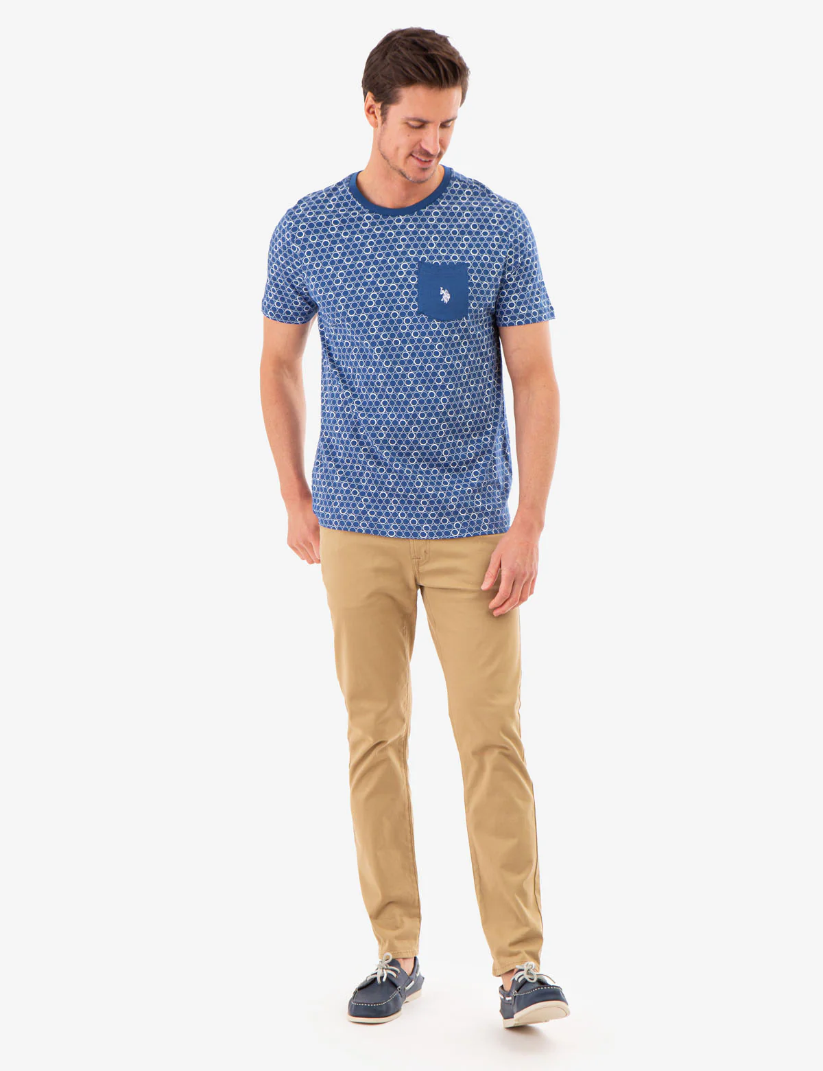 RING PRINT CREW NECK T-SHIRT WITH POCKET - Image 7