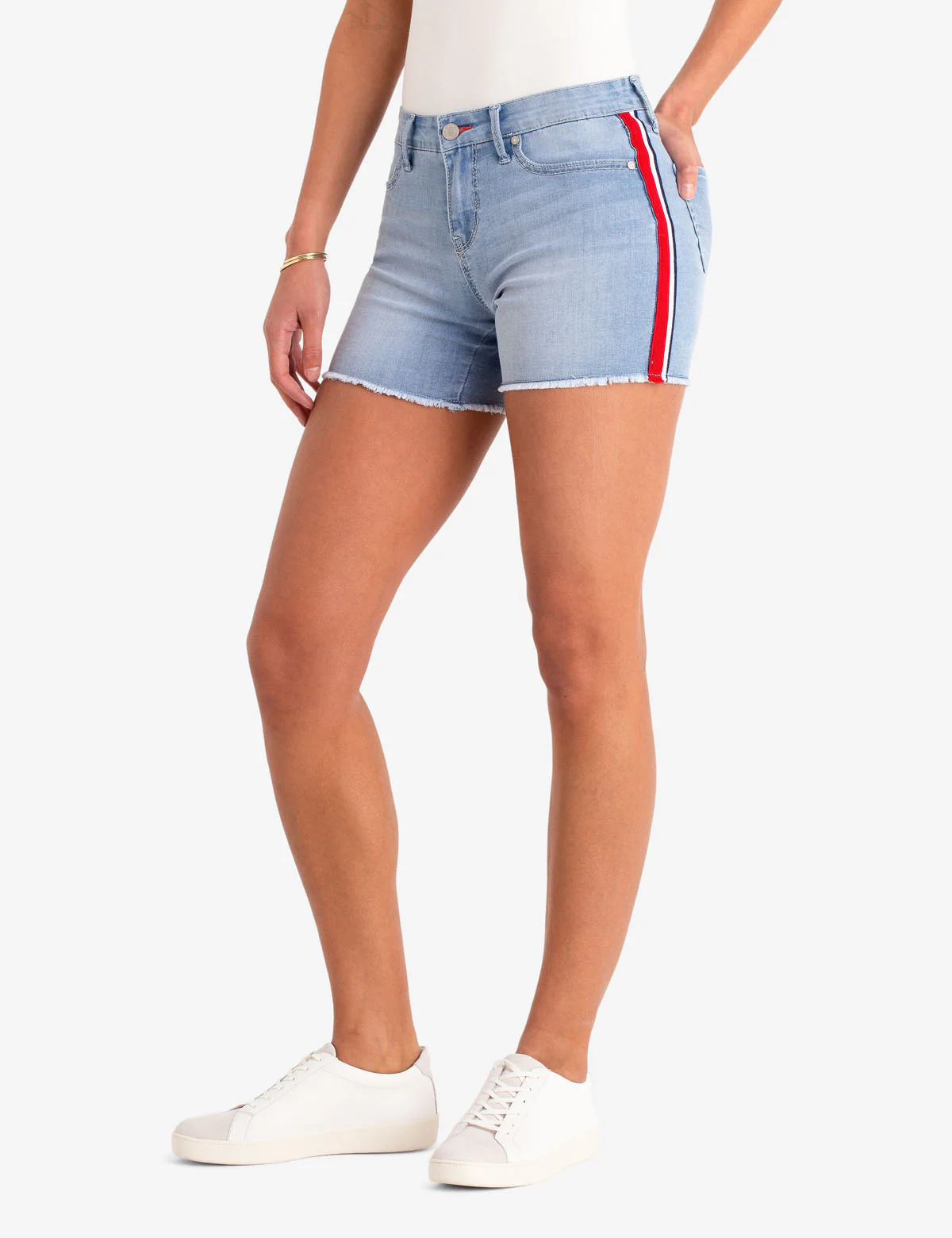 SIDE STRIPE DENIM SHORTS