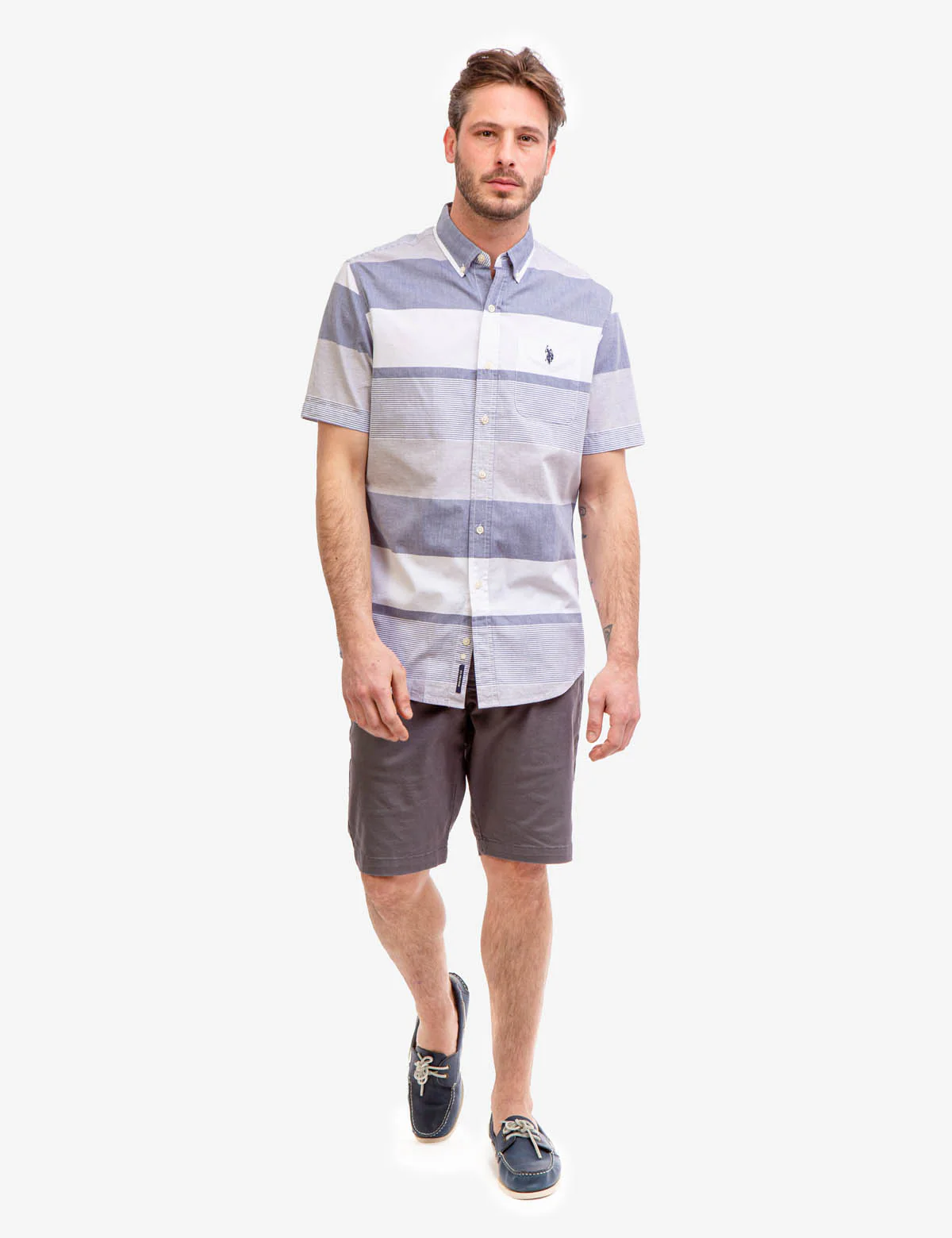 ROYAL WEAVE SHORT SLEEVE STRIPE SHIRT - Image 2