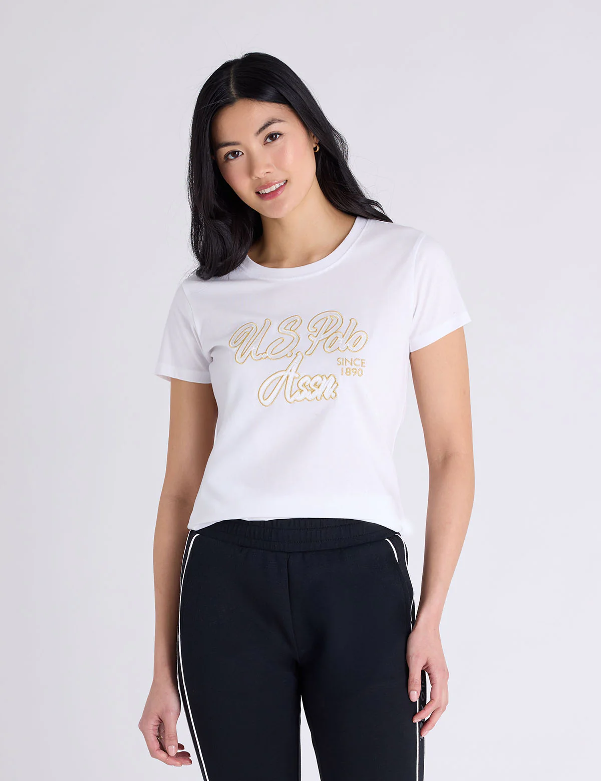 SATEEN LUREX SCRIPT SEMI SCOOP T-SHIRT - Image 7