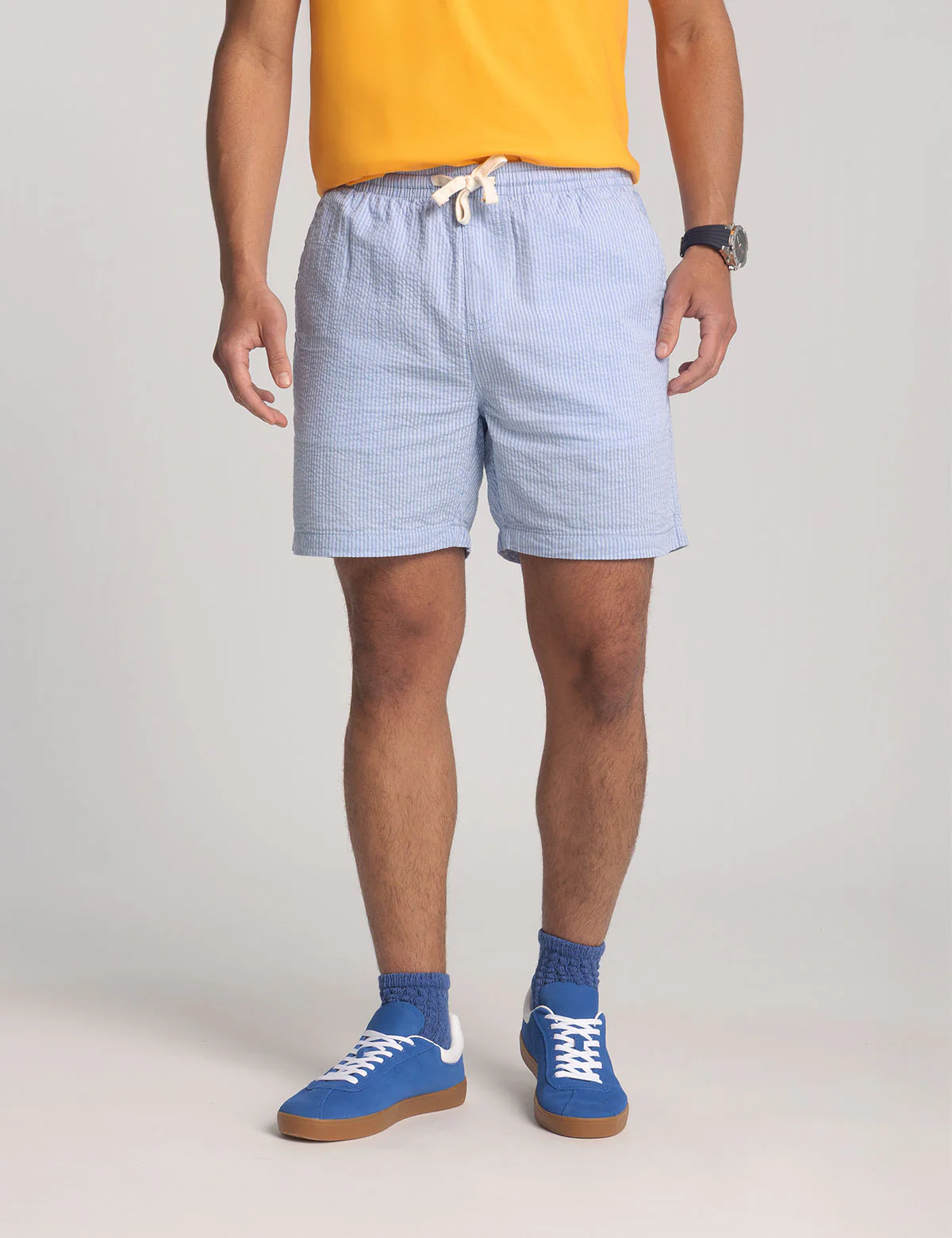 SEERSUCKER DRAWSTRING JOGGER SHORT - Image 5