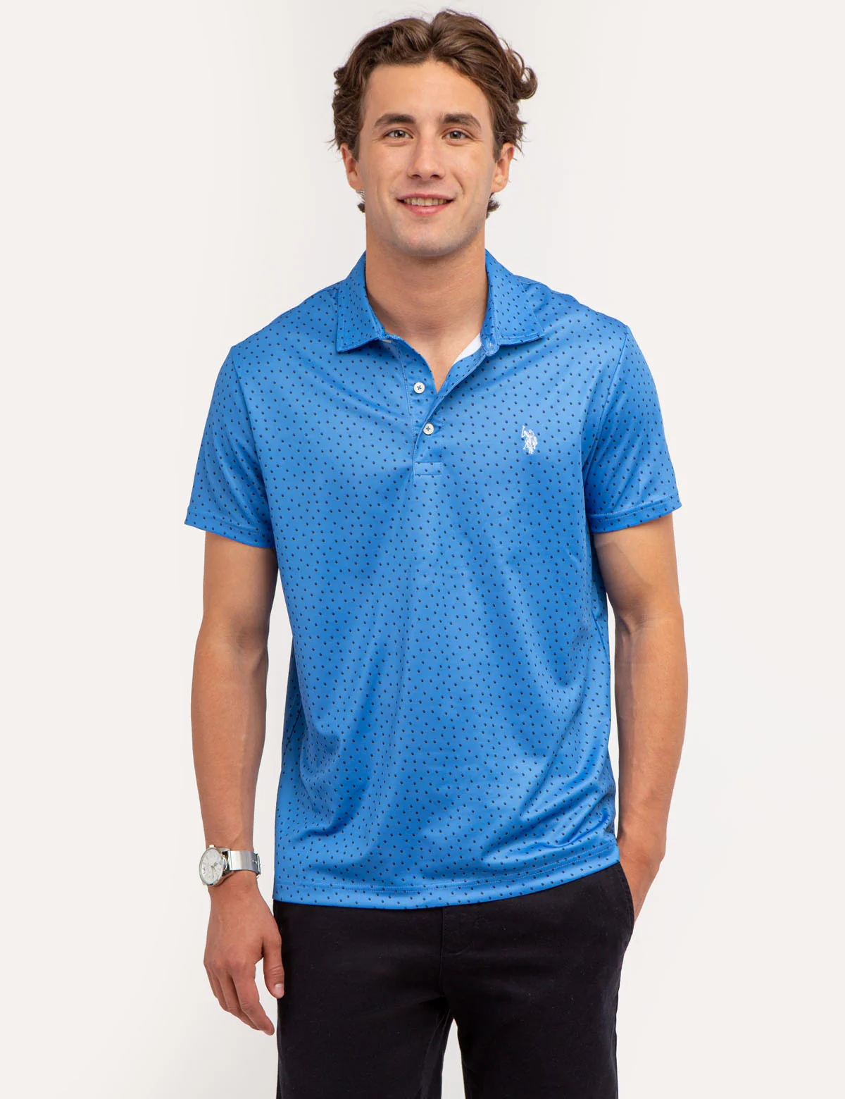 SHADOW DOT PRINT PERFORMANCE POLO SHIRT