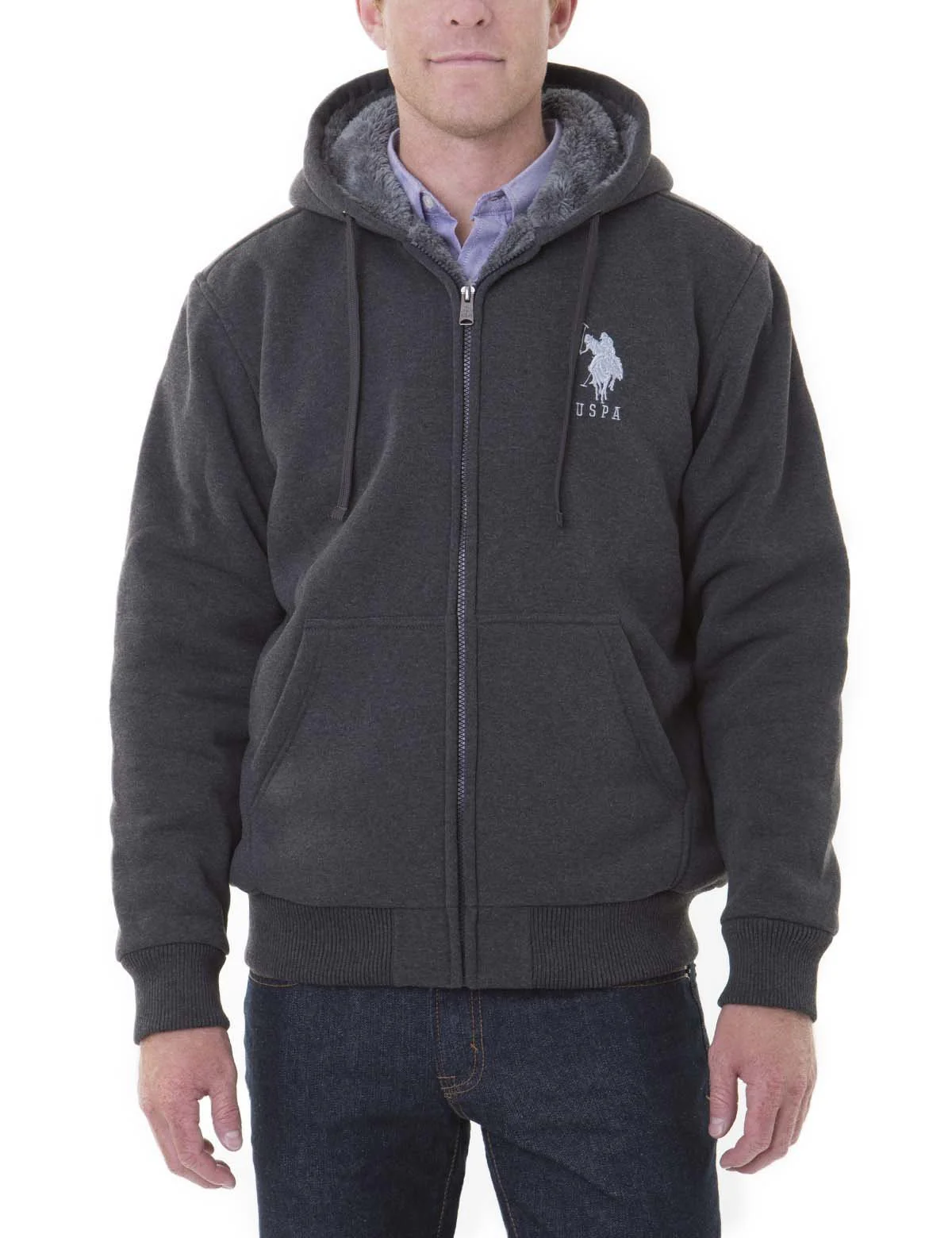 Sherpa Lined FLEECE FULL ZIP HOODIE - Image 10