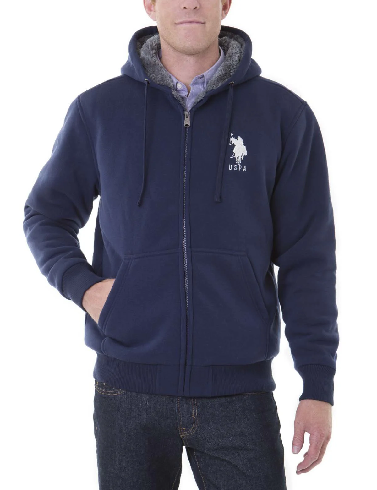 Sherpa Lined FLEECE FULL ZIP HOODIE - Image 5