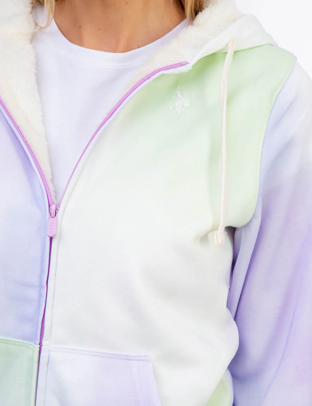 SHERPA LINED TIE DYE ZIP HOODIE - Image 11