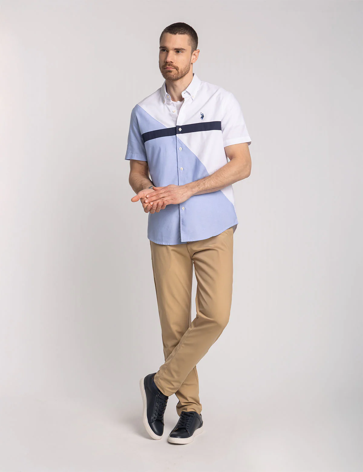 SHORT SLEEVE DIAGONAL OXFORD SHIRT - Image 2