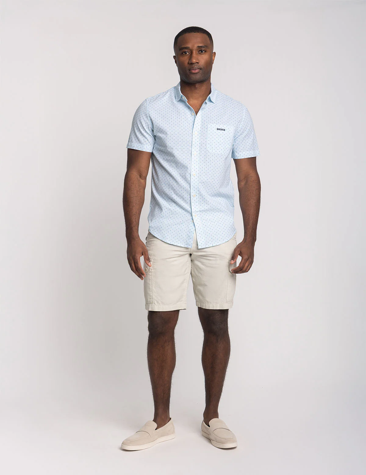 SHORT SLEEVE DOT POPLIN SHIRT WITH POCKET - Image 2