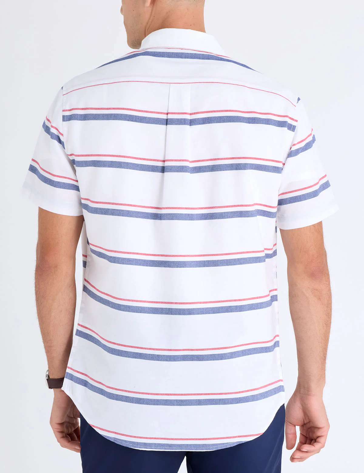 SHORT SLEEVE ENGINEERED STRIPE OXFORD SHIRT - Image 4