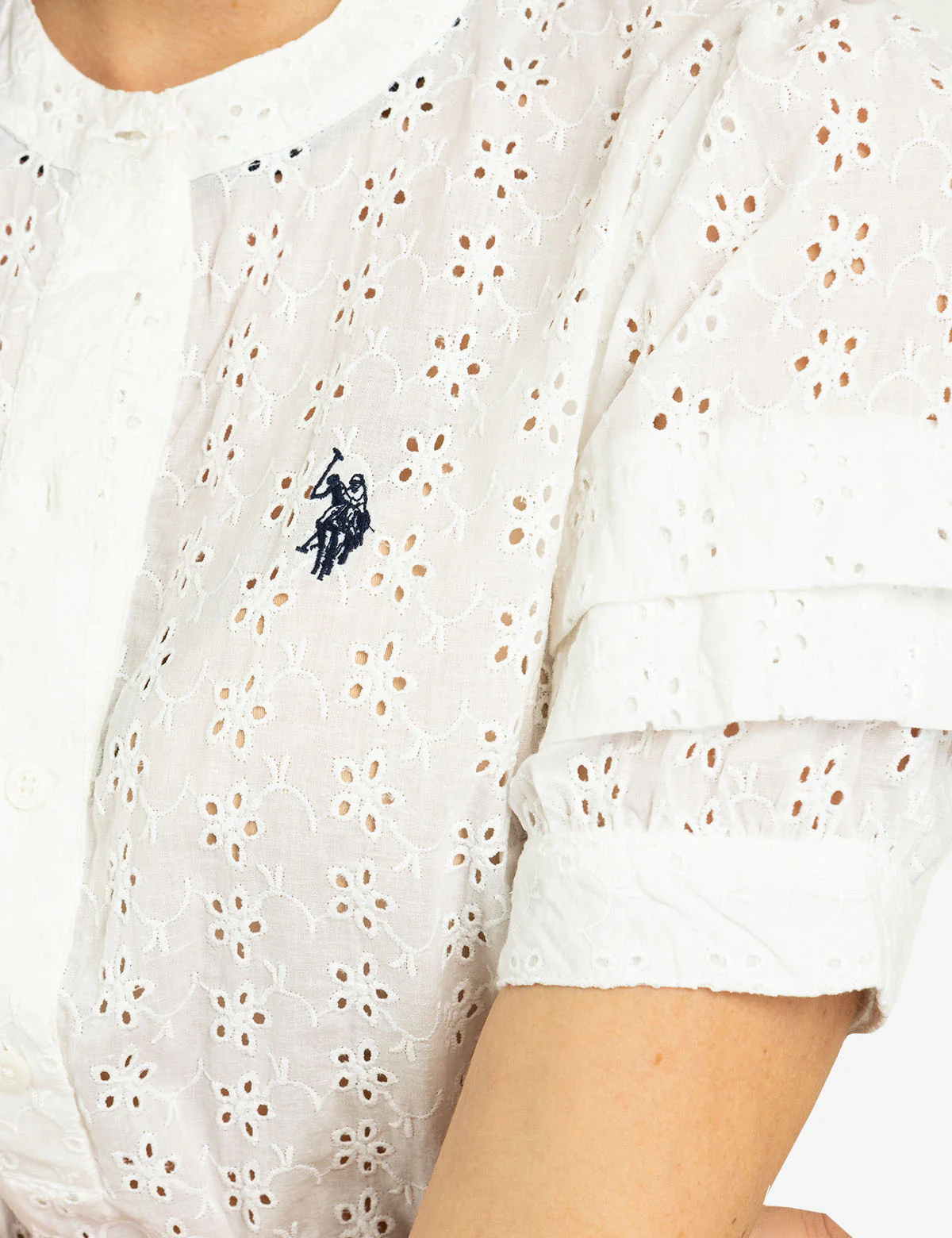 SHORT SLEEVE EYELET TOP - Image 3