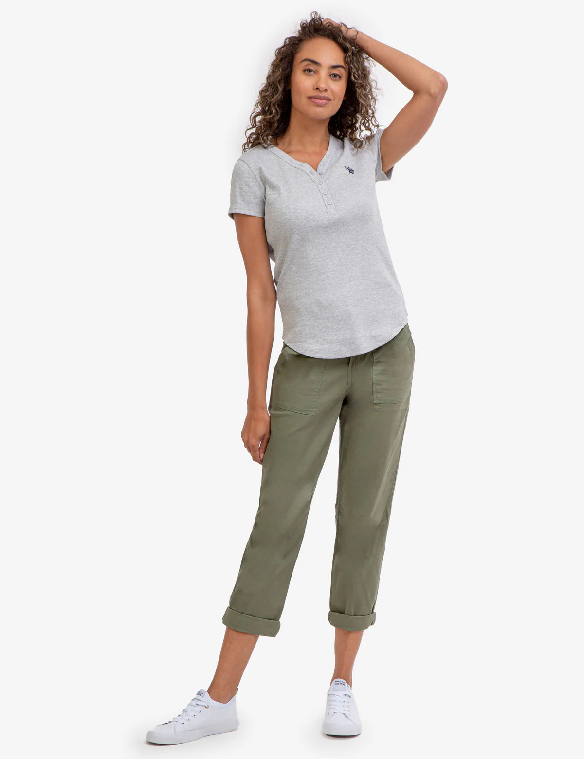 SHORT SLEEVE HEATHERED RIB HENLEY - Image 2