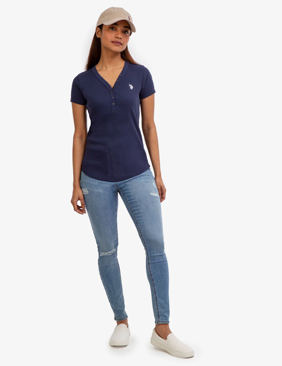 SHORT SLEEVE HEATHERED RIB HENLEY - Image 7