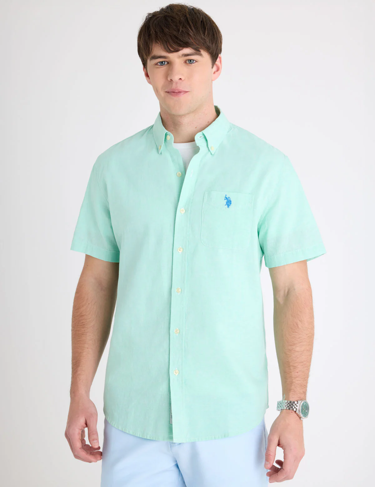 SHORT SLEEVE LINEN BLEND POCKET SHIRT - Image 5