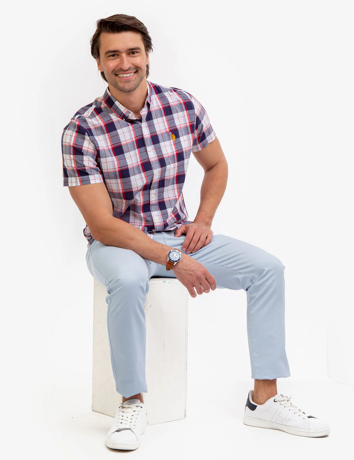 SHORT SLEEVE PLAID MADRAS SHIRT