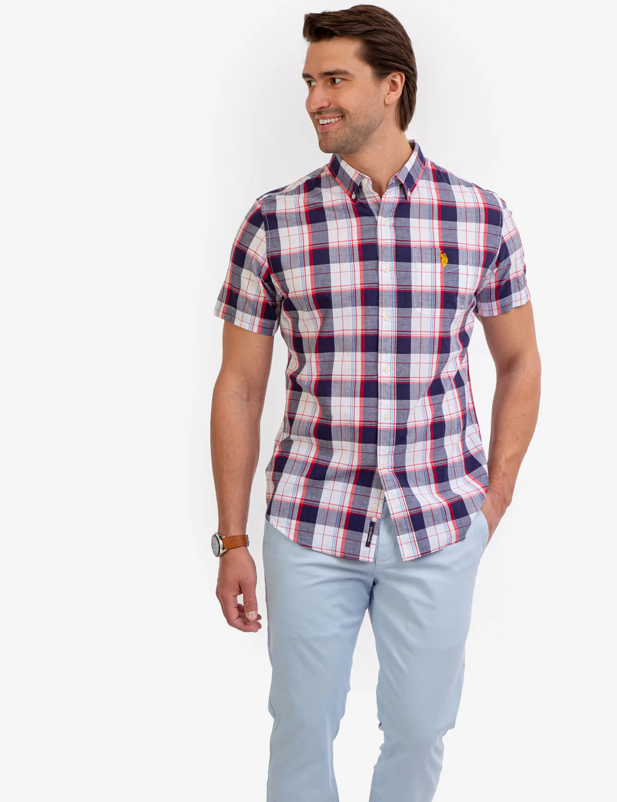 SHORT SLEEVE PLAID MADRAS SHIRT - Image 6