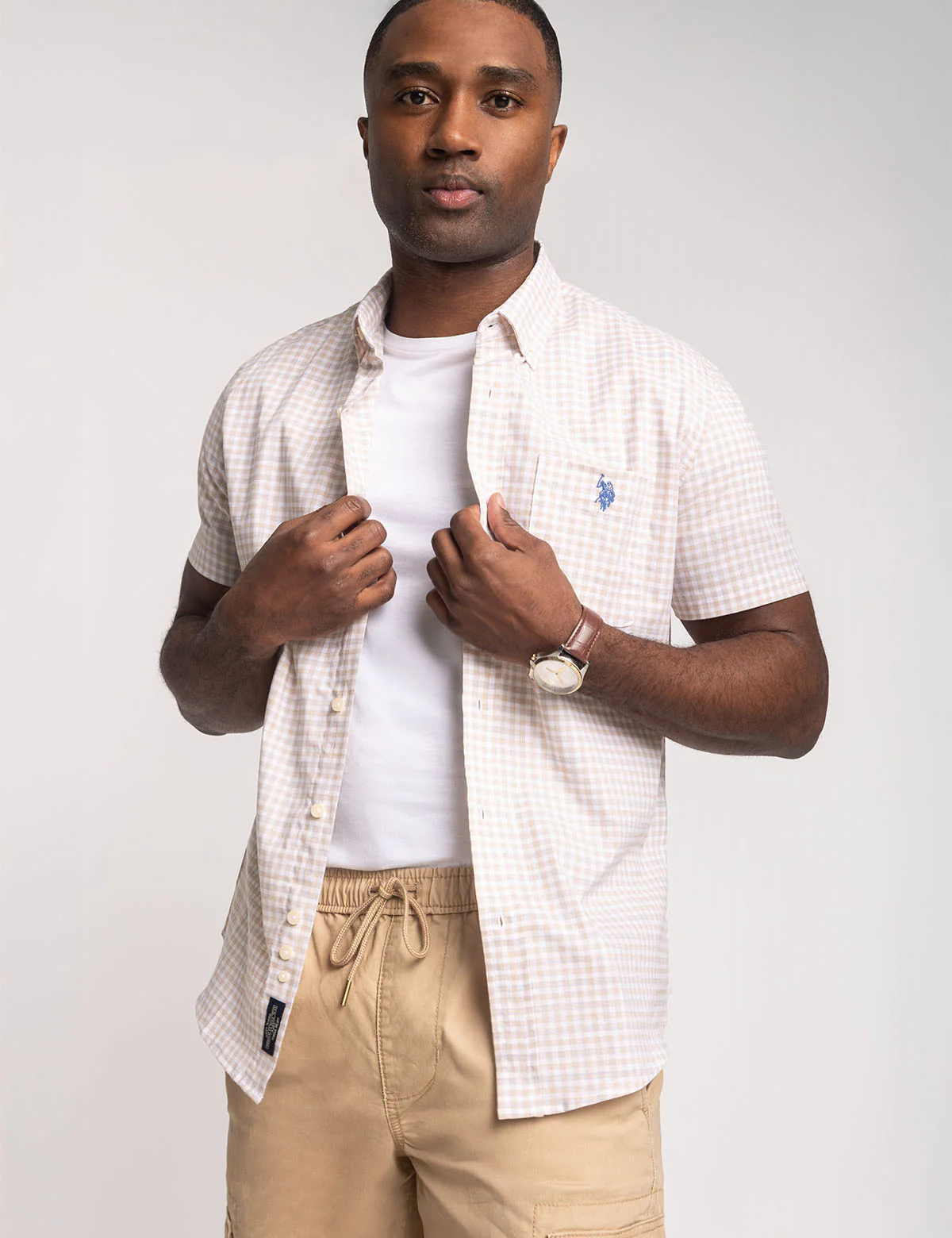 SHORT SLEEVE PLAID POPLIN SHIRT WITH POCKET - Image 3
