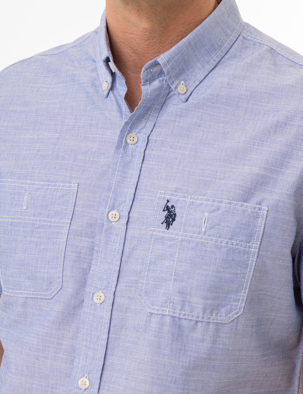 SHORT SLEEVE SLUB WOVEN SHIRT - Image 4