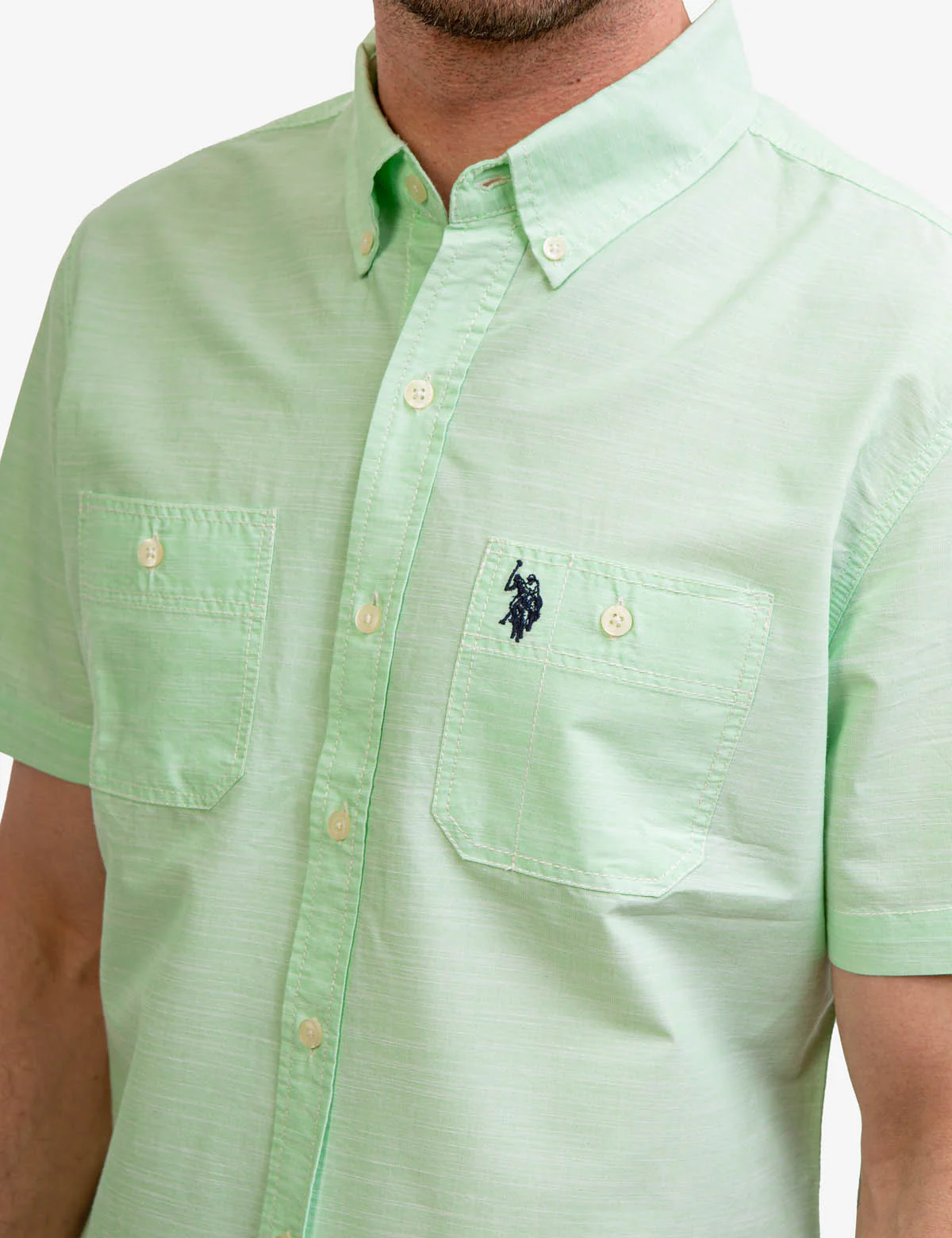 SHORT SLEEVE SLUB WOVEN SHIRT - Image 21