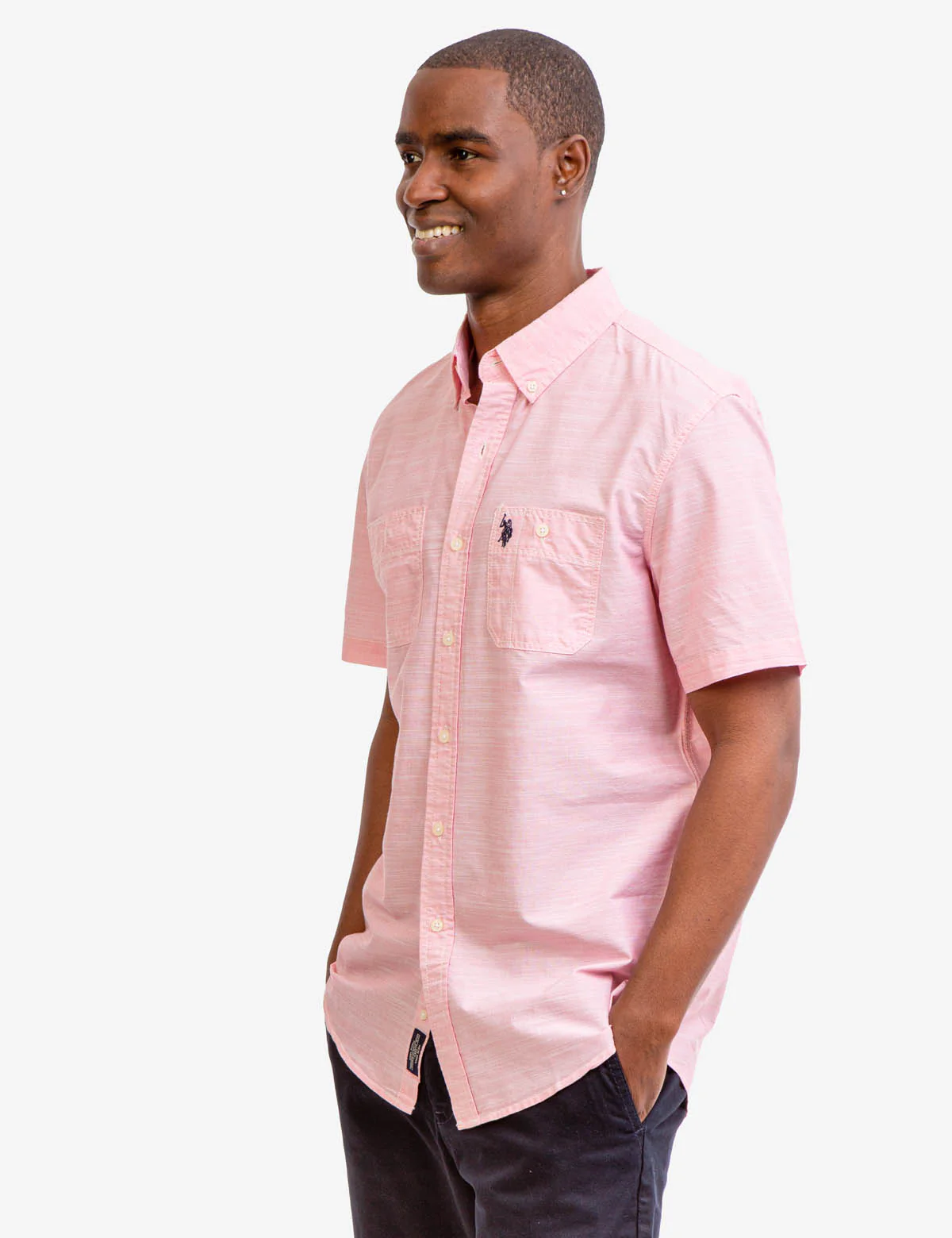 SHORT SLEEVE SLUB WOVEN SHIRT - Image 3