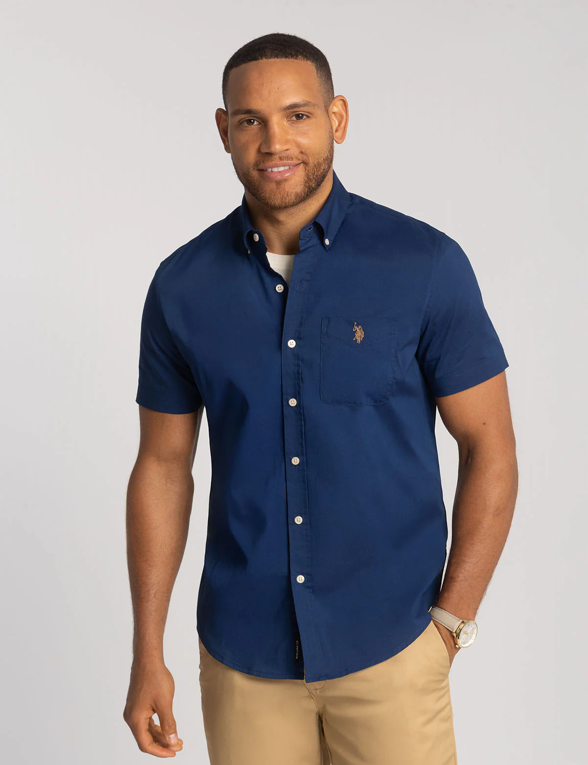 SHORT SLEEVE STRETCH POPLIN SHIRT - Image 6
