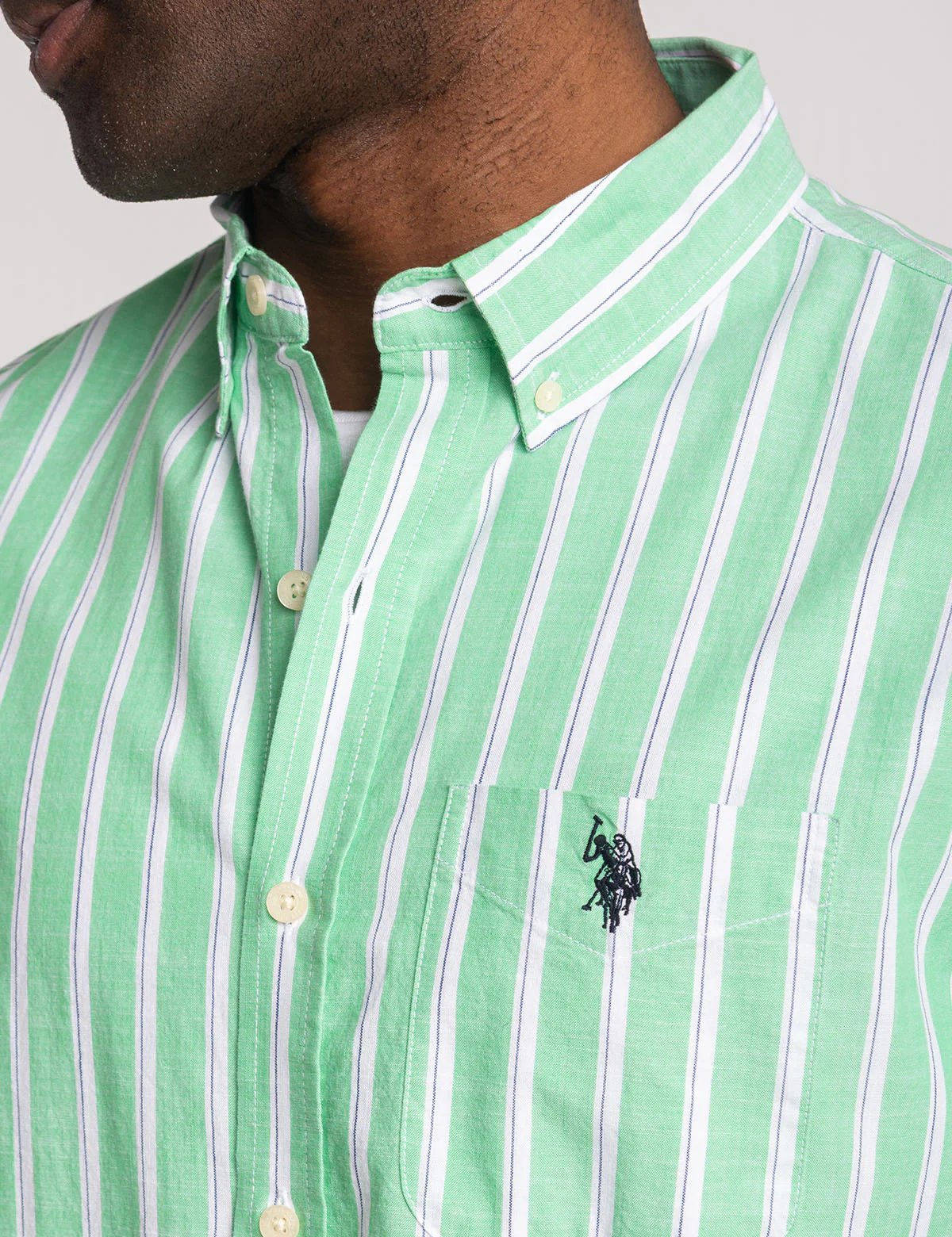 SHORT SLEEVE VERTICAL STRIPE POPLING SHIRT - Image 3