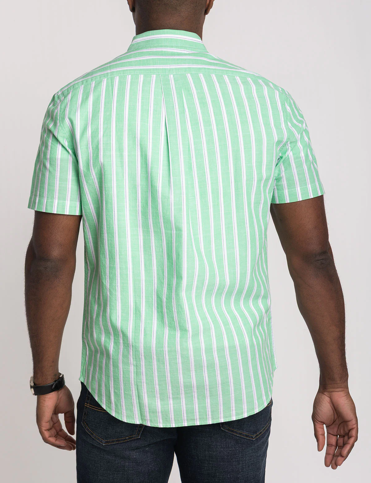 SHORT SLEEVE VERTICAL STRIPE POPLING SHIRT - Image 4