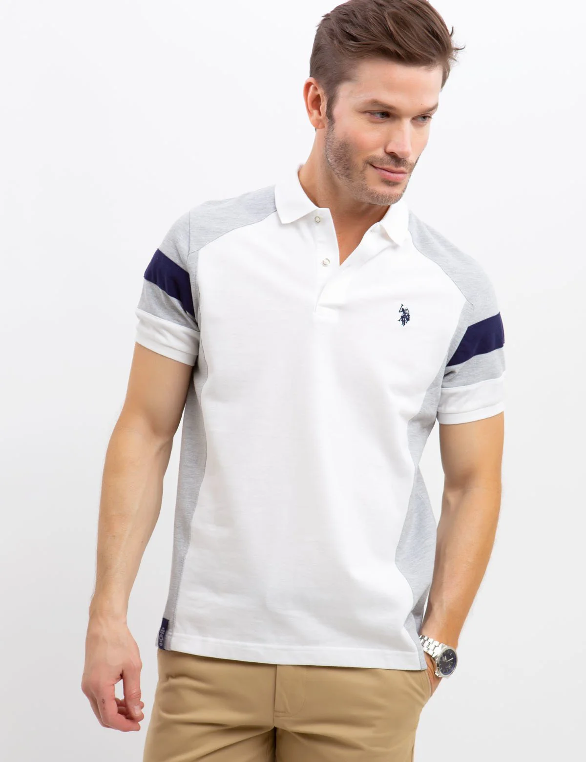 SHOULDER COLORBLOCK POLO SHIRT