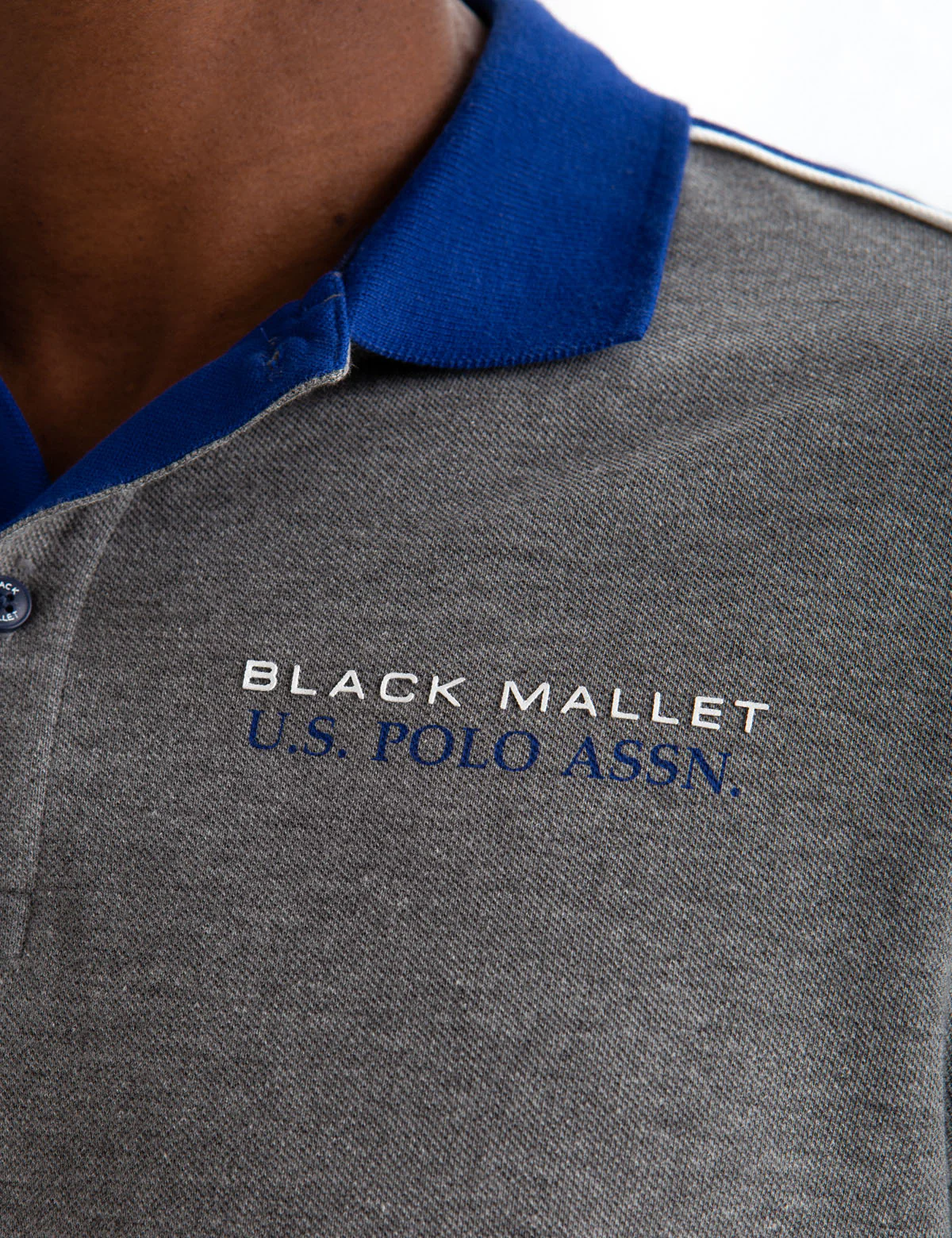 BLACK MALLET SHOULDER PIECING POLO SHIRT - Image 8