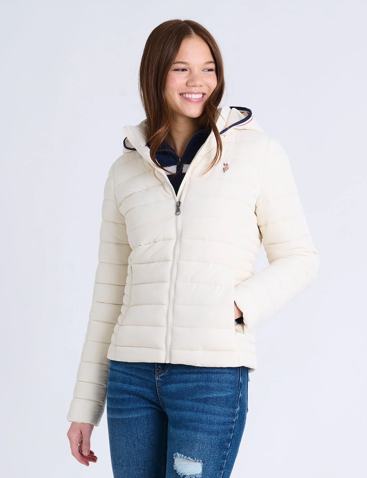 SIGNATURE STRIPE PUFFER JACKET WITH HOOD - Image 10