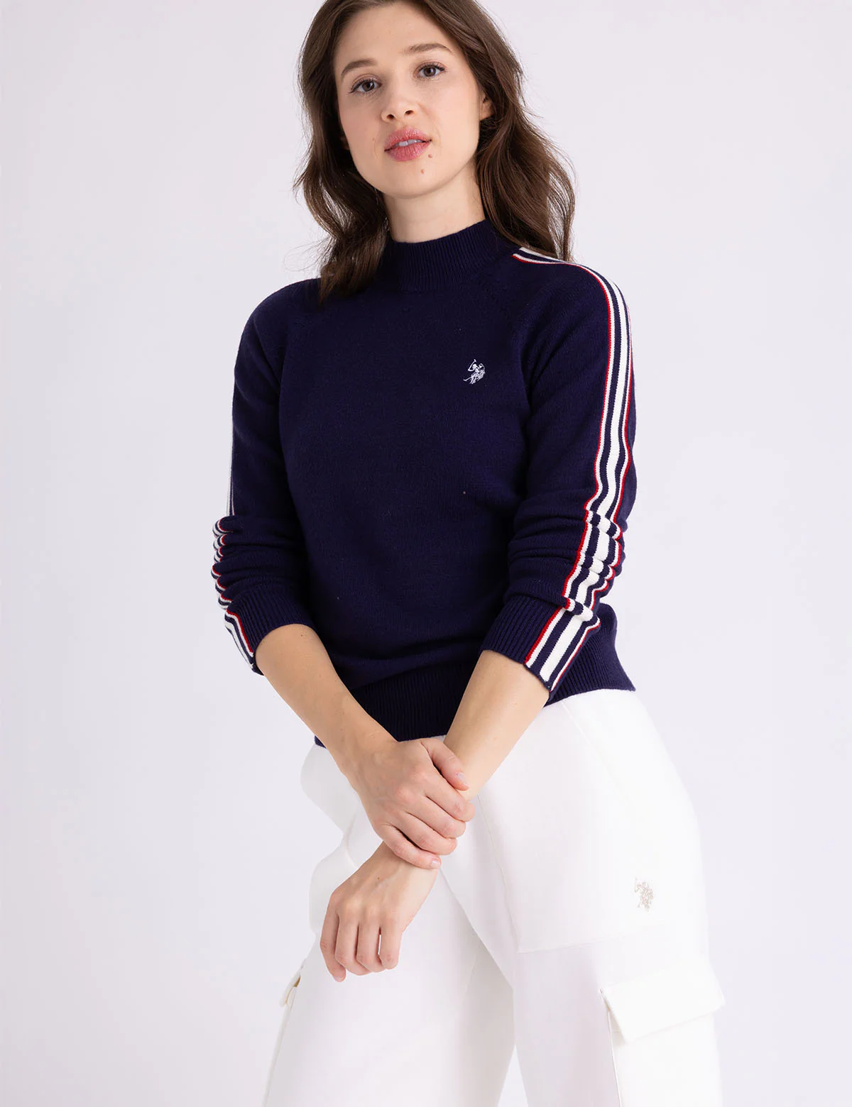 SIGNATURE STRIPE RAGLAN MOCK NECK SWEATER - Image 11