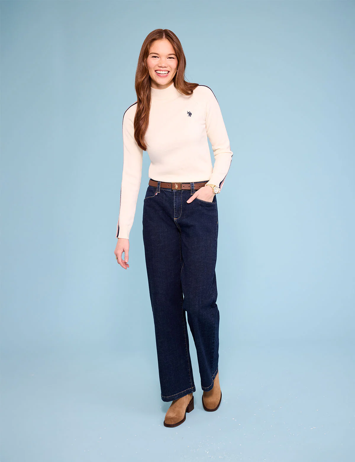SIGNATURE STRIPE RAGLAN MOCK NECK SWEATER - Image 5