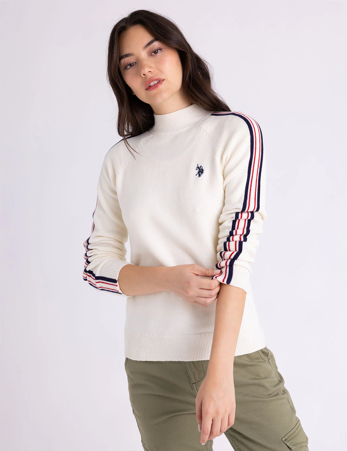 SIGNATURE STRIPE RAGLAN MOCK NECK SWEATER - Image 6
