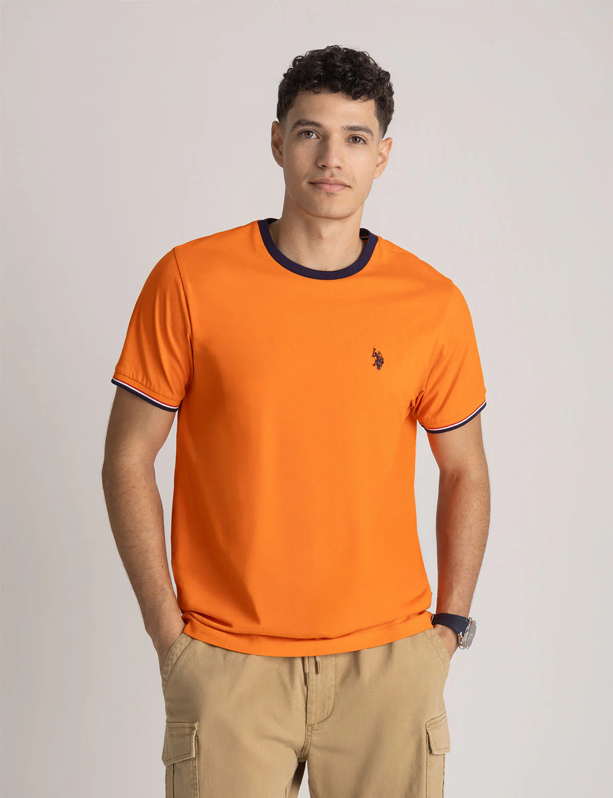 SIGNATURE STRIPE TRIM RINGER T-SHIRT - Image 2