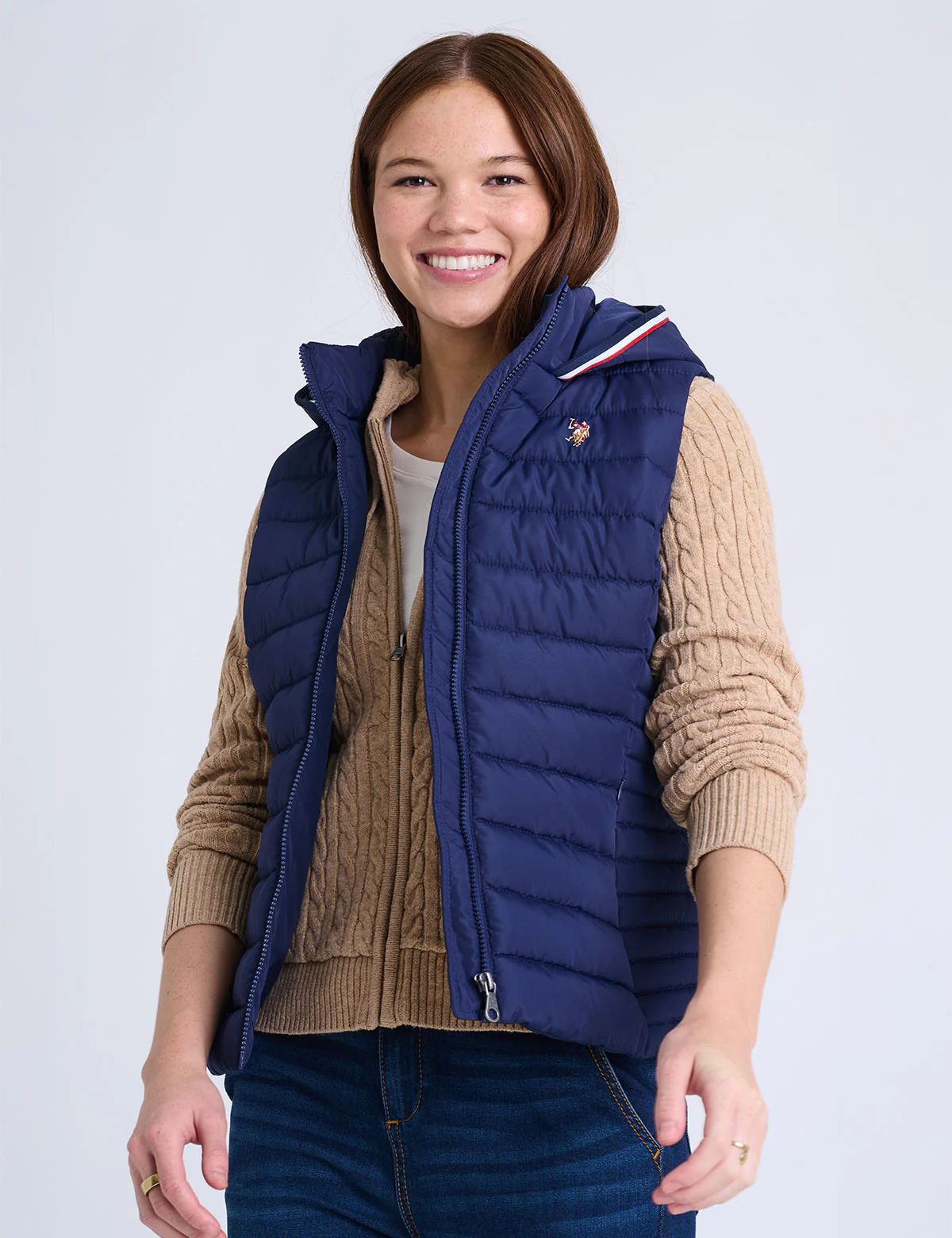 SIGNATURE STRIPE VEST WITH HOOD - Image 2