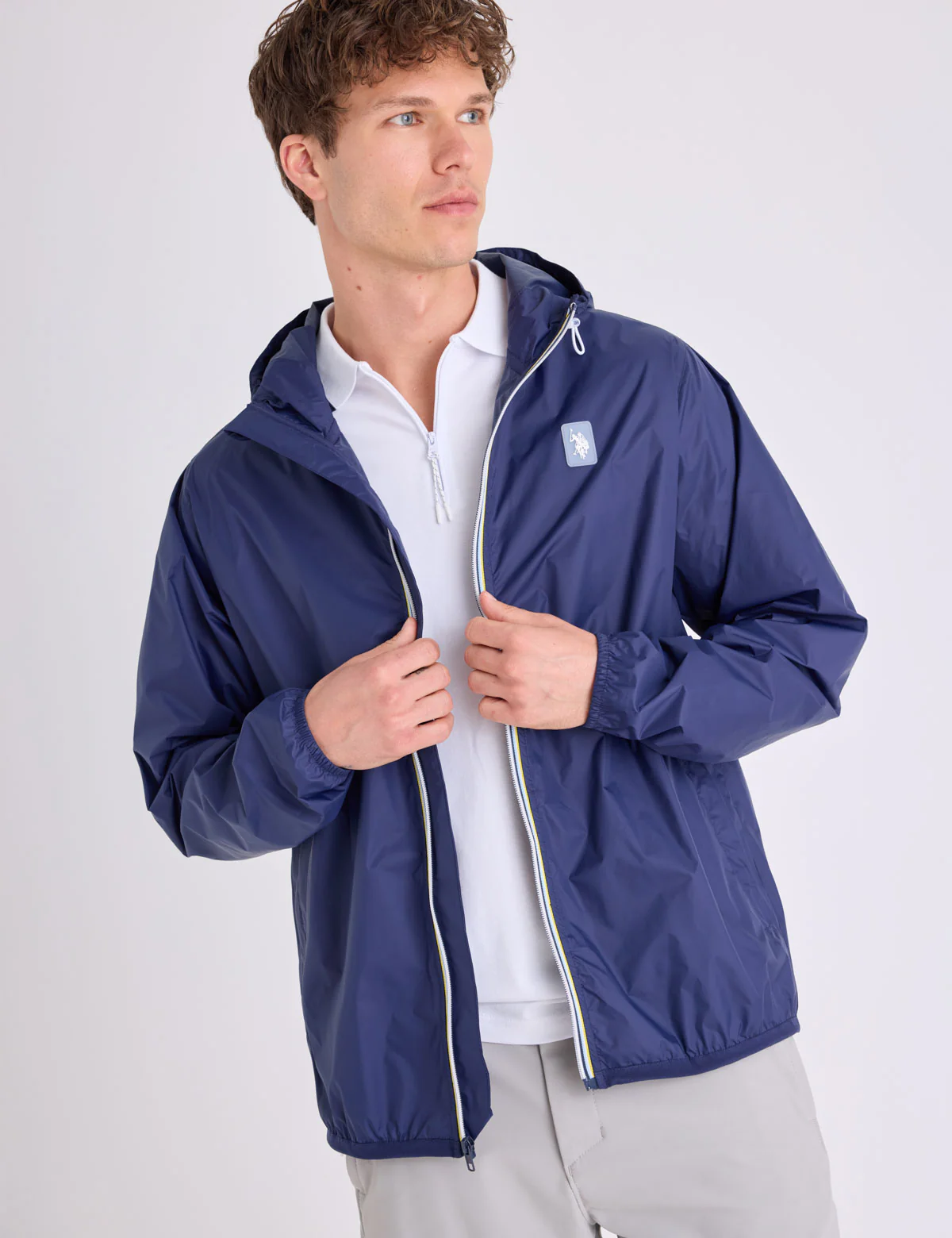 SIGNATURE STRIPE WINDBREAKER WITH HOOD