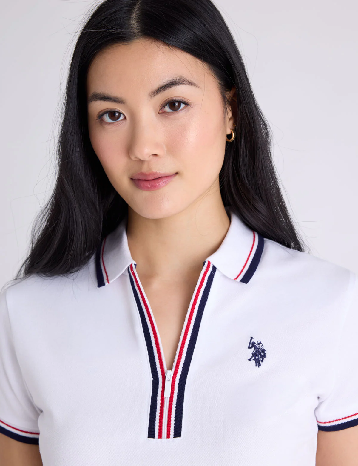 SIGNATURE STRIPE ZIP PLACKET POLO SHIRT - Image 2