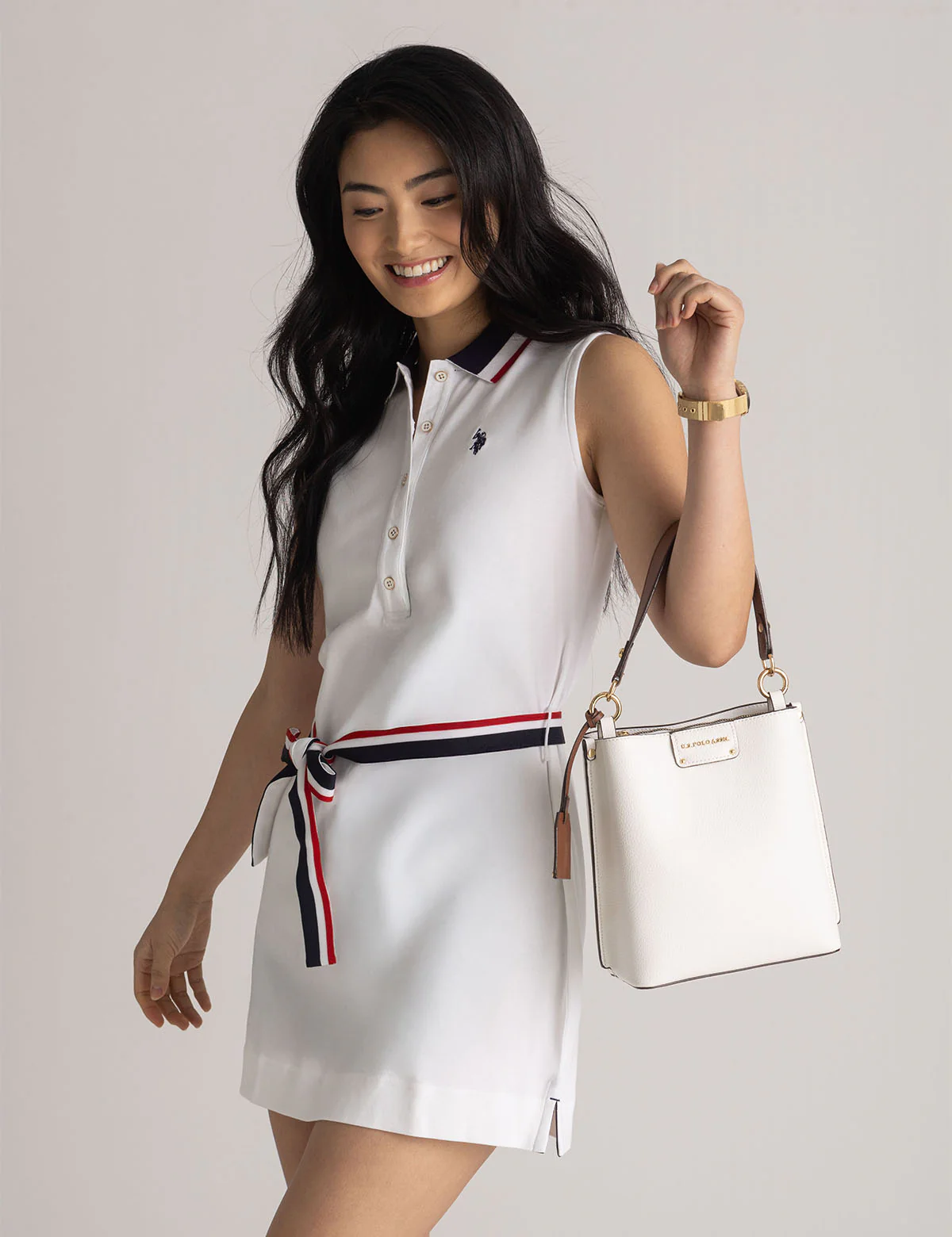 SLEEVELESS SIGNATURE STRIPE POLO DRESS - Image 6