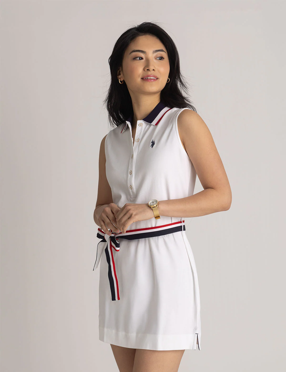 SLEEVELESS SIGNATURE STRIPE POLO DRESS - Image 7