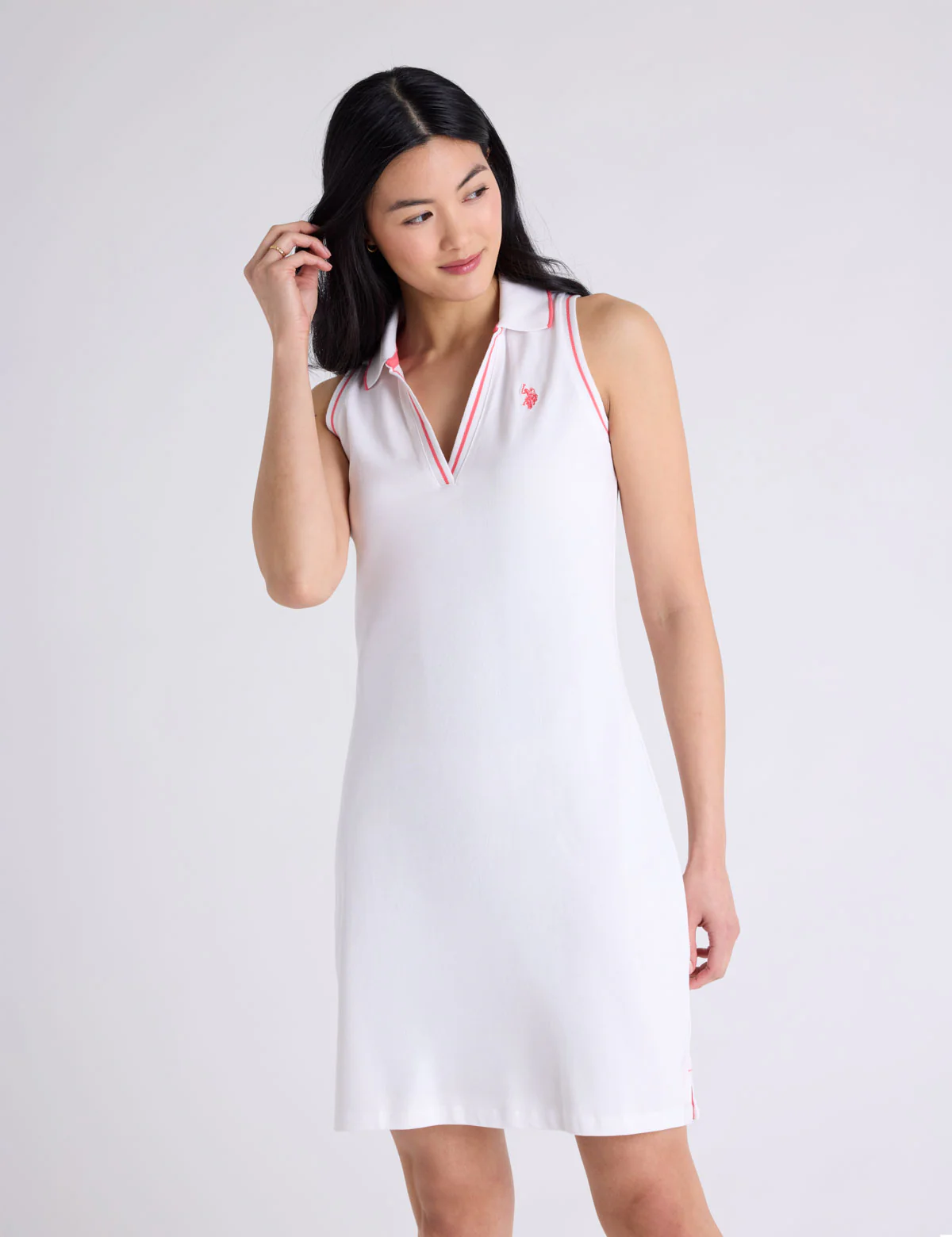 SLEEVELESS SPLIT NECK POLO DRESS - Image 6