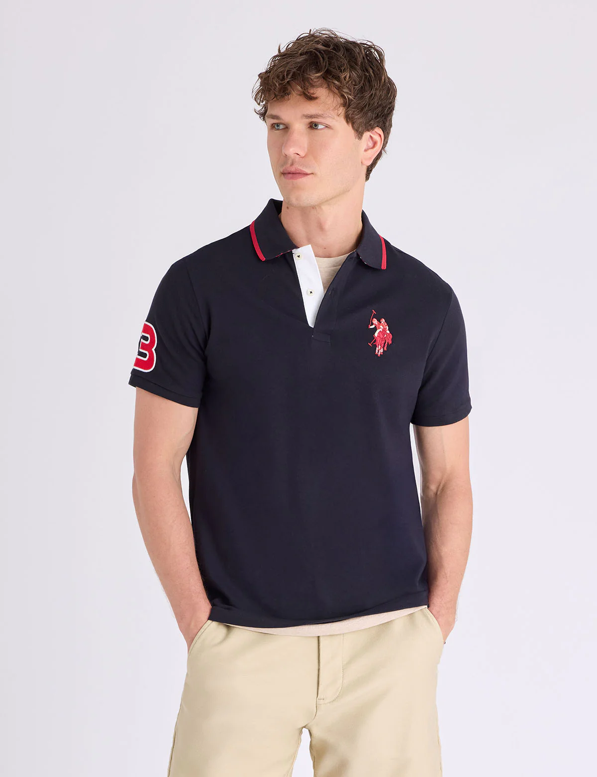 SLIM FIT BIG LOGO MULTI-TONAL POLO SHIRT - Image 3