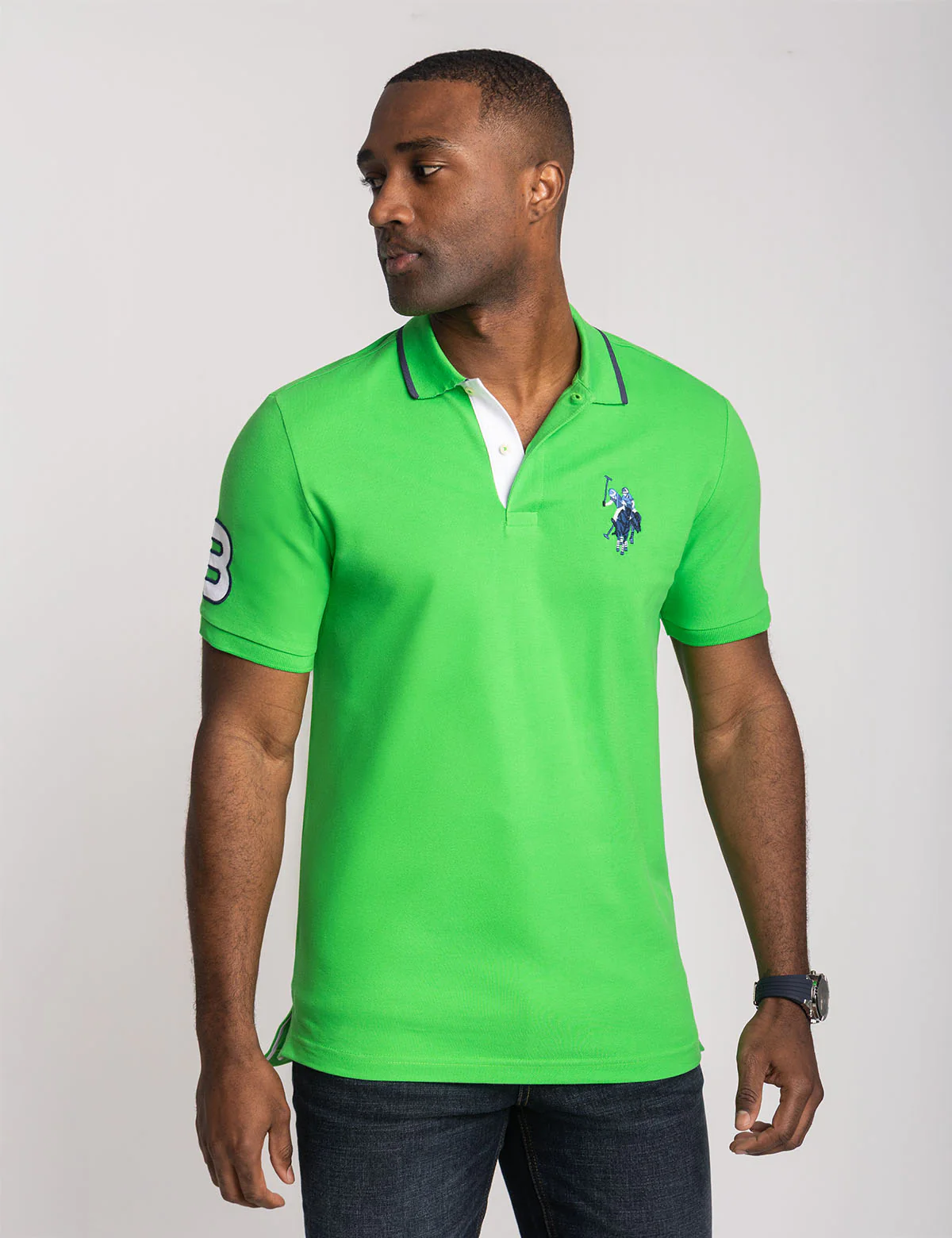 SLIM FIT BIG LOGO MULTI-TONAL POLO SHIRT