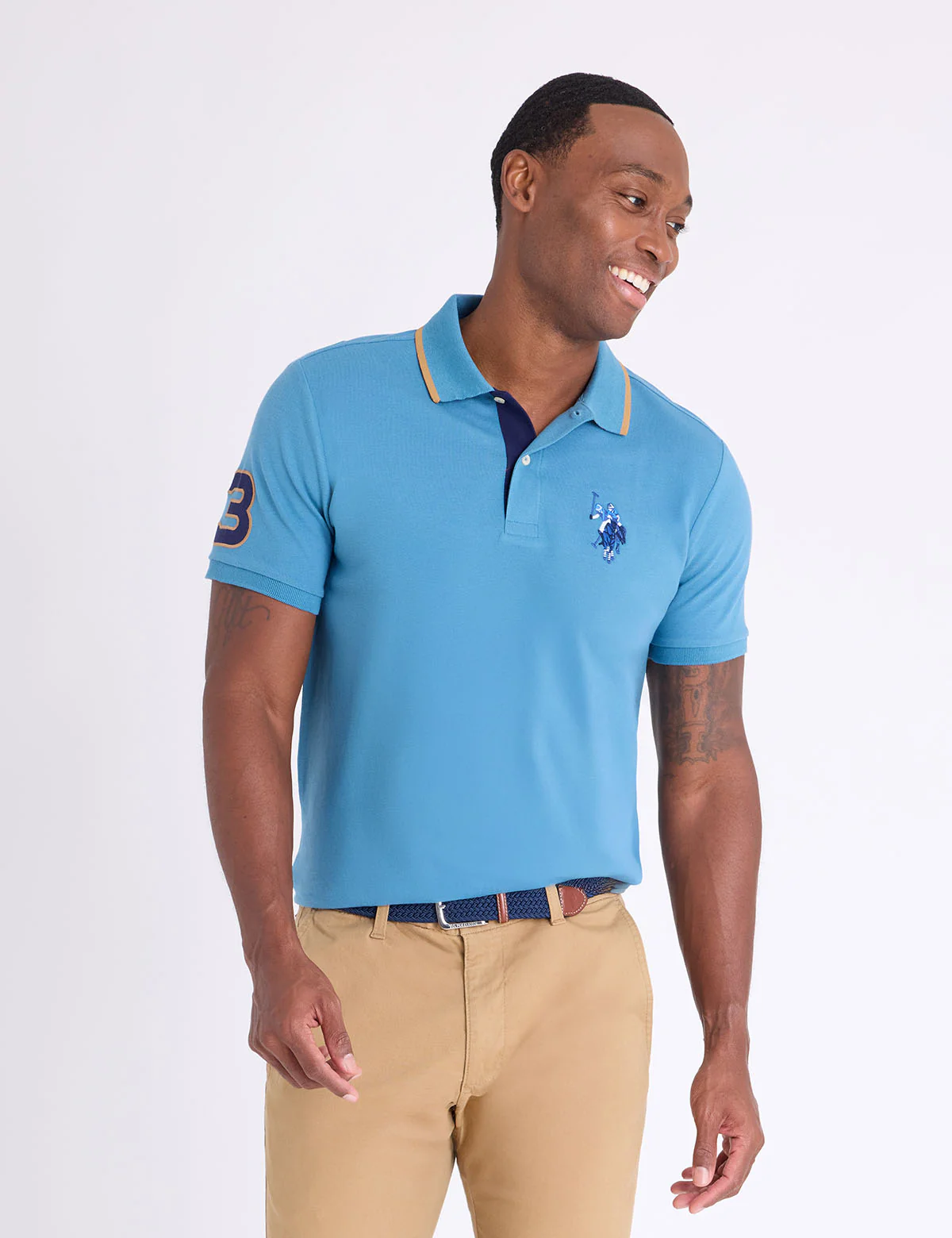 SLIM FIT BIG LOGO MULTI-TONAL POLO SHIRT