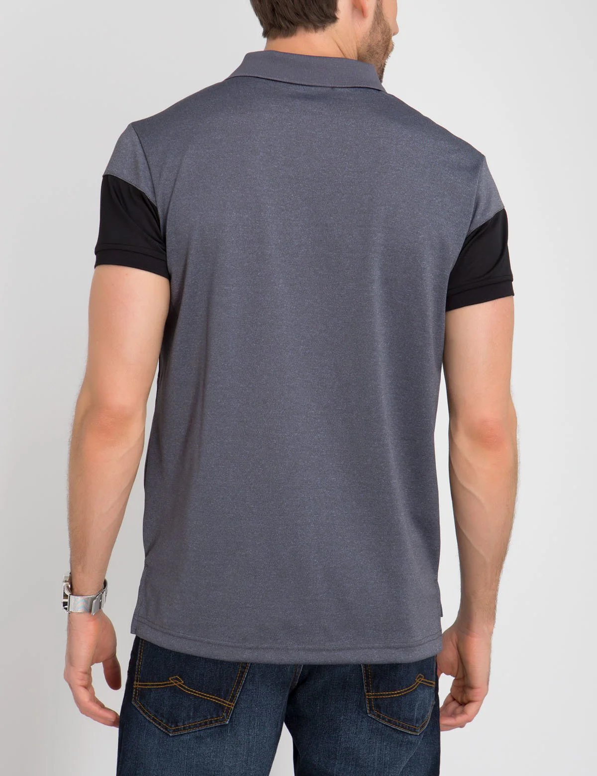 SLIM FIT PIQUE CHEVRON POLO SHIRT - Image 3