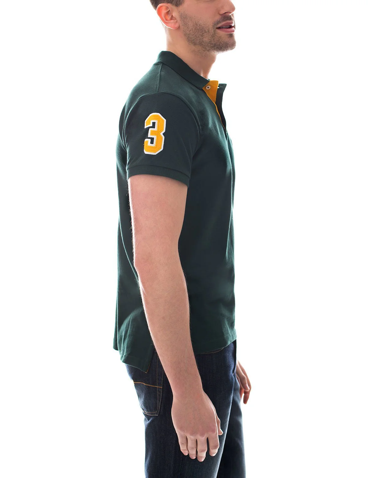 Slim Fit Pique Mesh Polo Shirt - Image 4